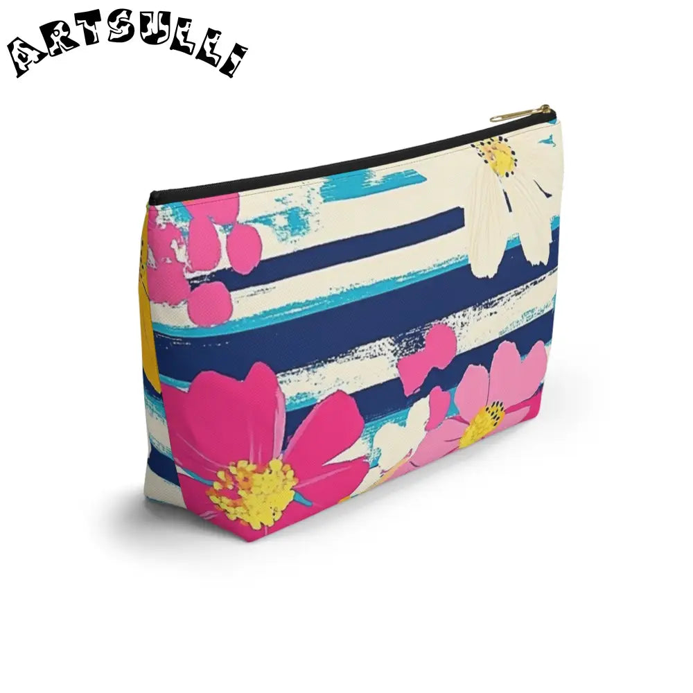 JAKKOUTTHEBXX Dayglo Floral Stripes II Multi-Color Accessory Pouch w