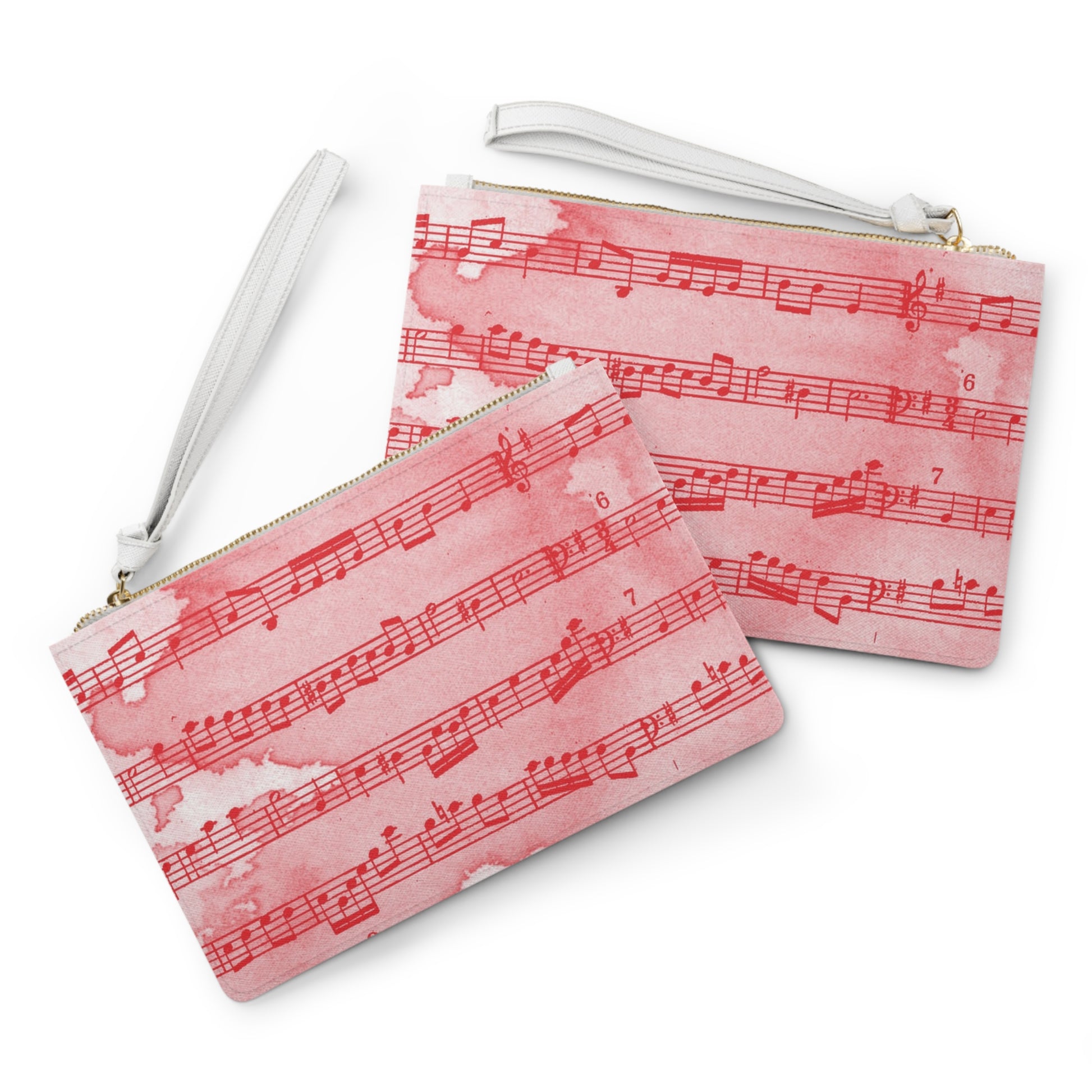 Drip Spill Type Beat Sheet Music Red Clutch Bag, Artsulli - Art is Long, Life is Short, Bags, , , , , , , 