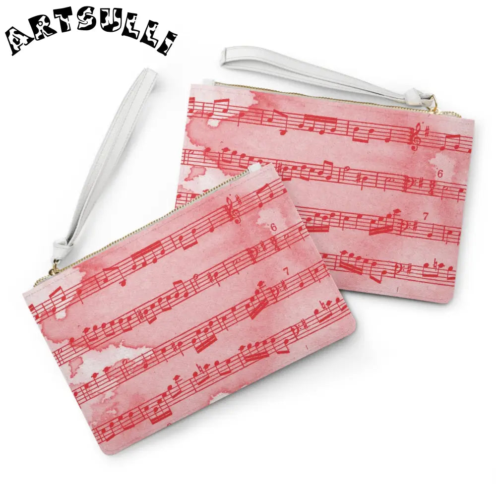 JAKKOUTTHEBXX Pink Watercolor Music Sheet Clutch Bag 2025