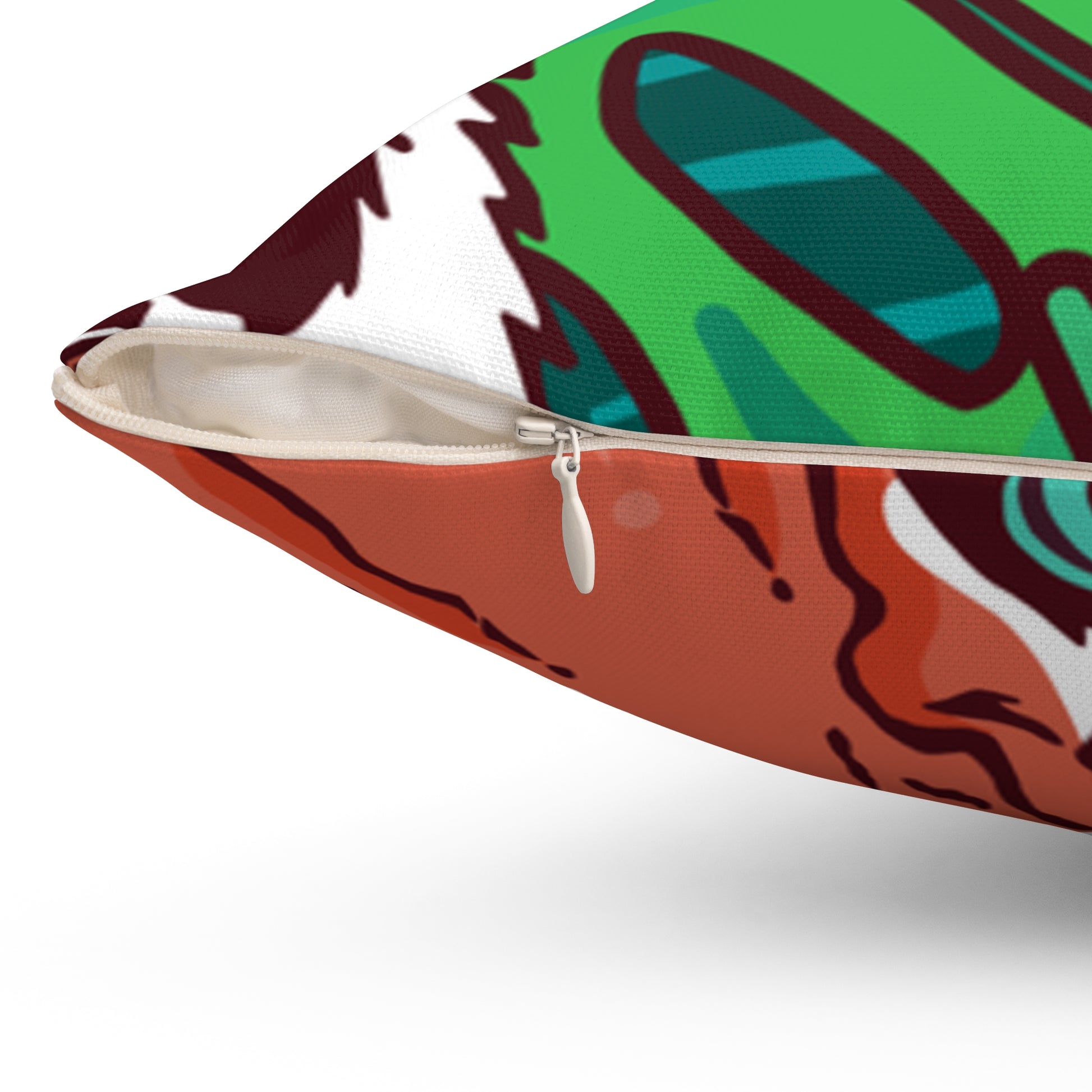 Tropical Jungle Tigers Blue and Green Spun Polyester Square Pillow, Artsulli - Art is Long, Life is Short, Home Decor, , , , , , , 