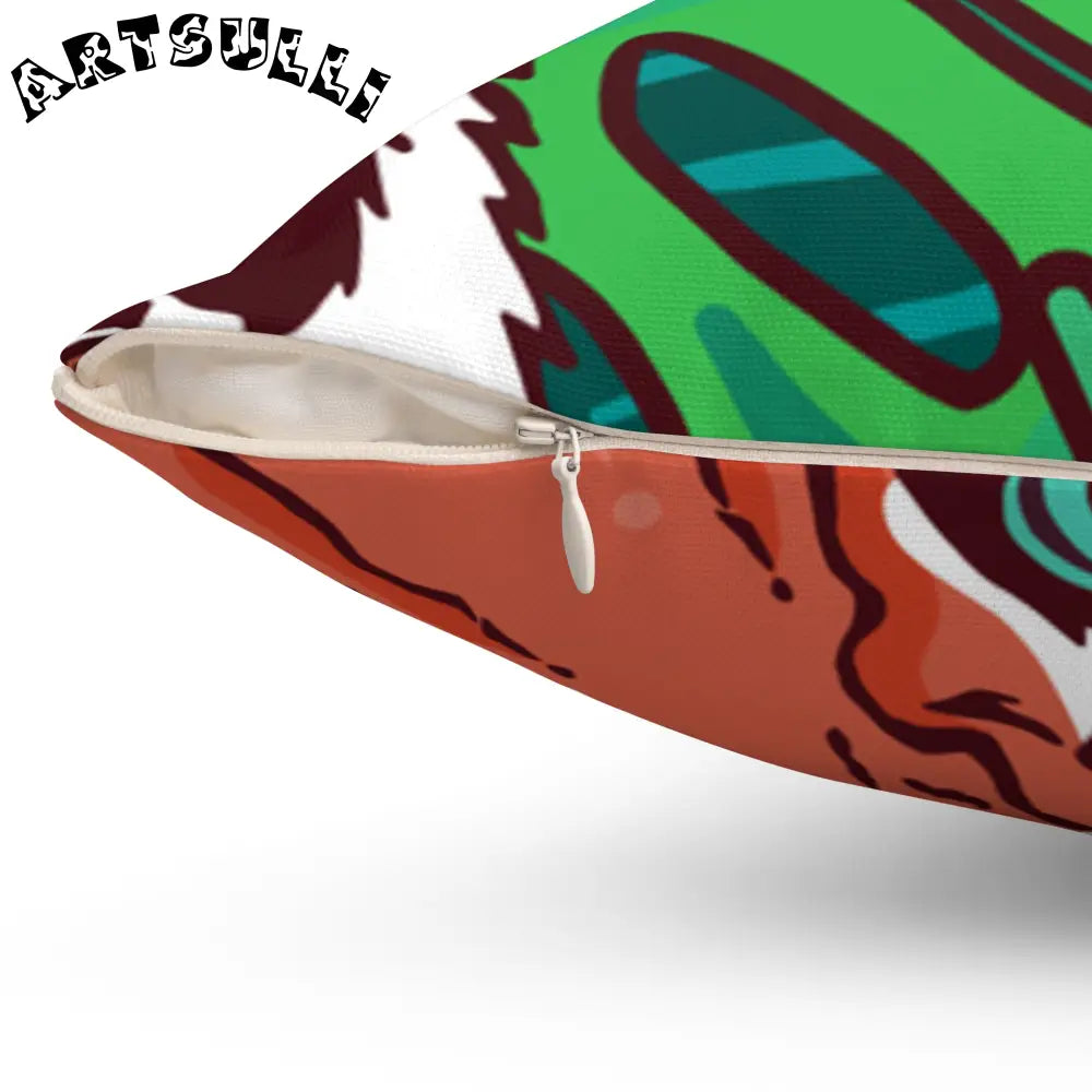 JAKKOUTTHEBXX Tropical Jungle Tigers Blue and Green Spun Polyester