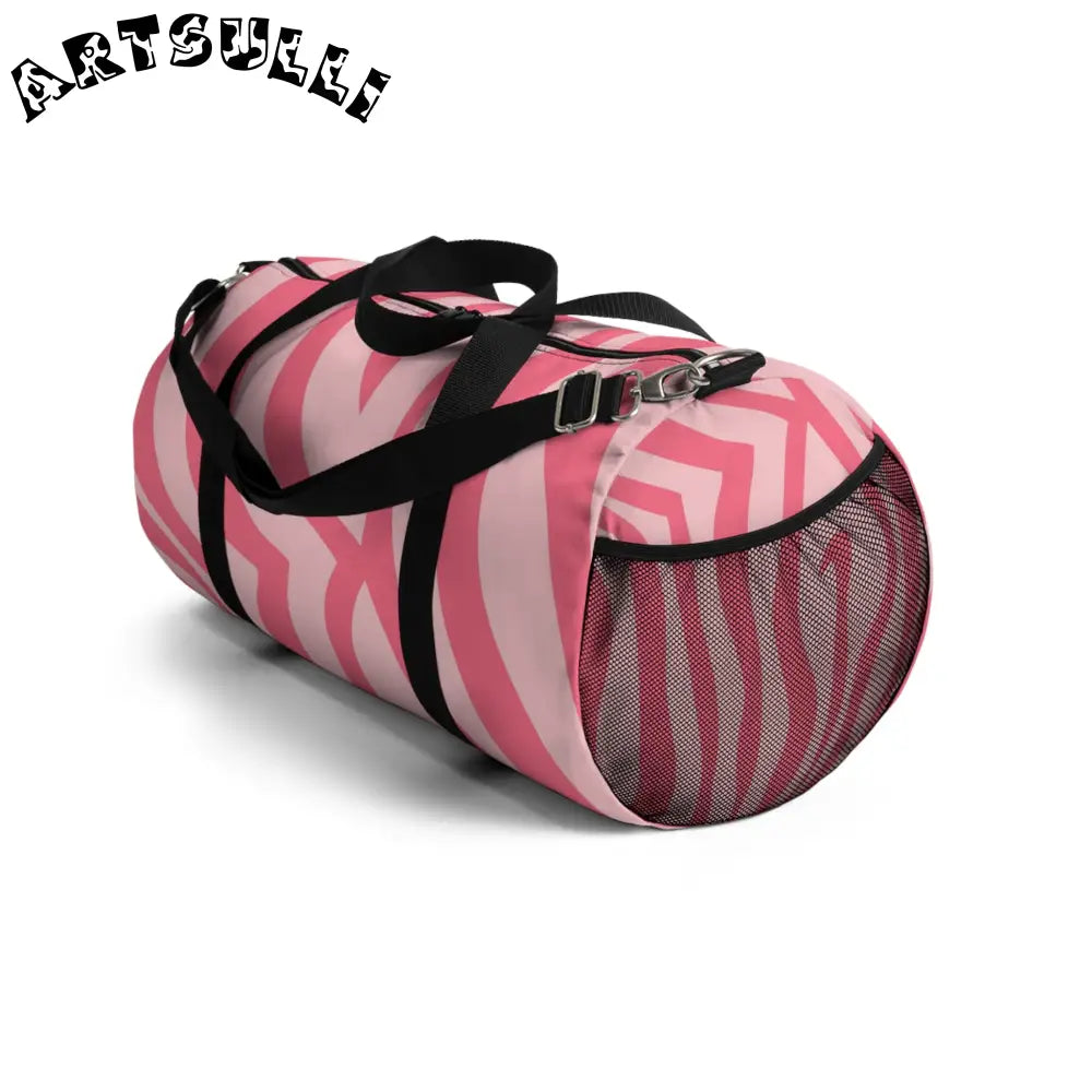 JAKKOUTTHEBXX Pink Zebra Print Duffel Bags 2025