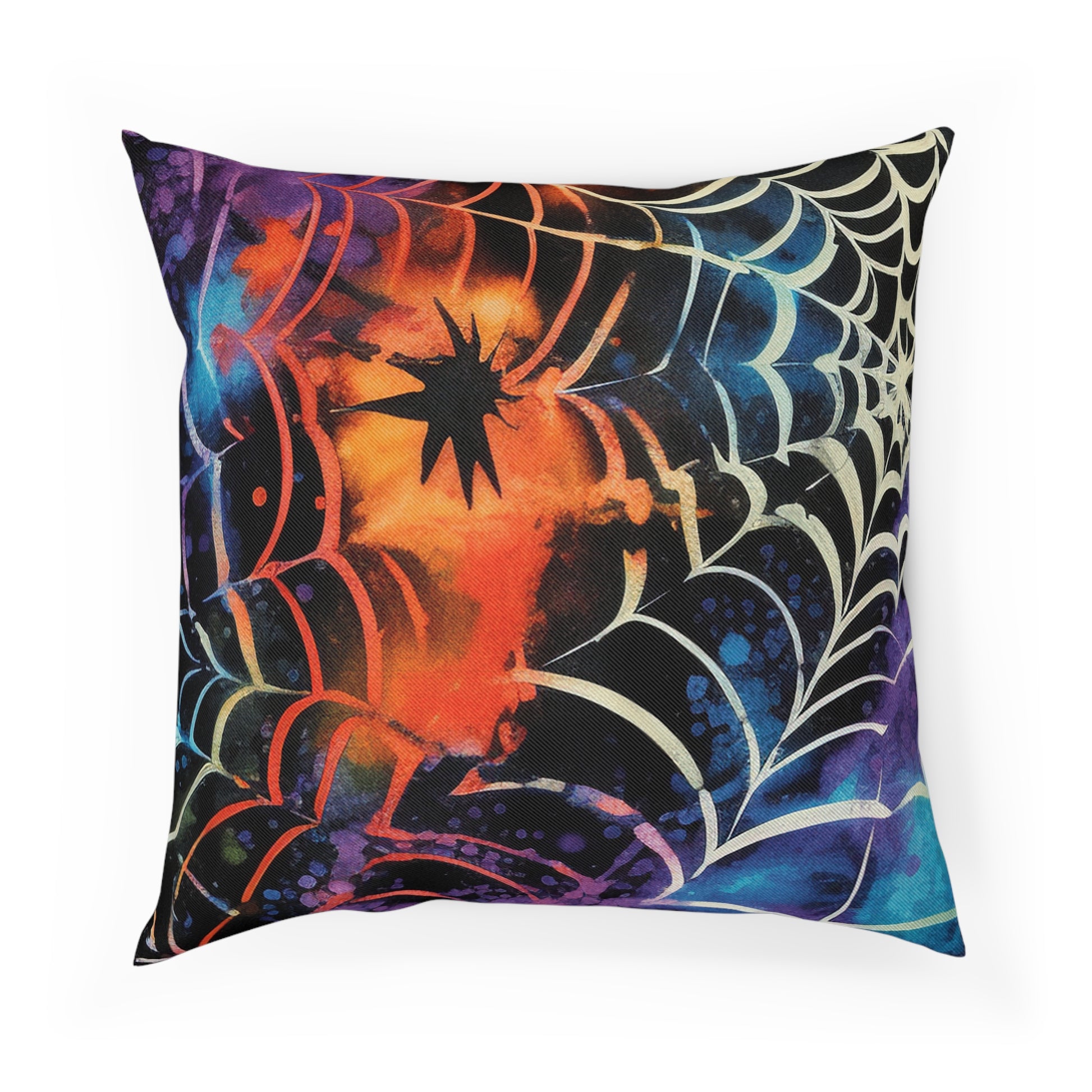 Spider Web Tie Dye Cushion, Artsulli - Art is Long, Life is Short, Home Decor, Size, 18.1" × 18.1", , , , , 39372095694342067577