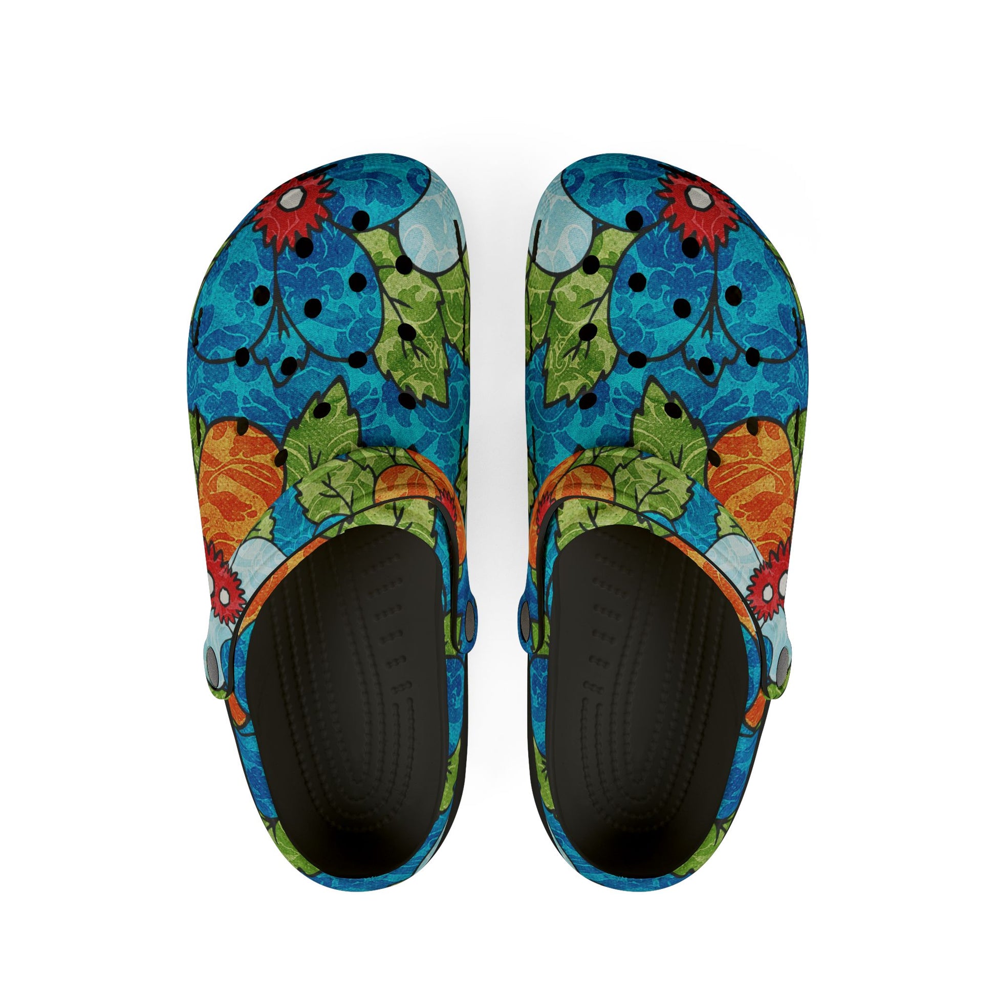 Blue Orange Groovy EVA Foam Rubber Shoes (AOP), Artsulli - Art is Long, Life is Short, Shoes, Size, US 6 (Women's), Color, Black, , , 95755629945773869187