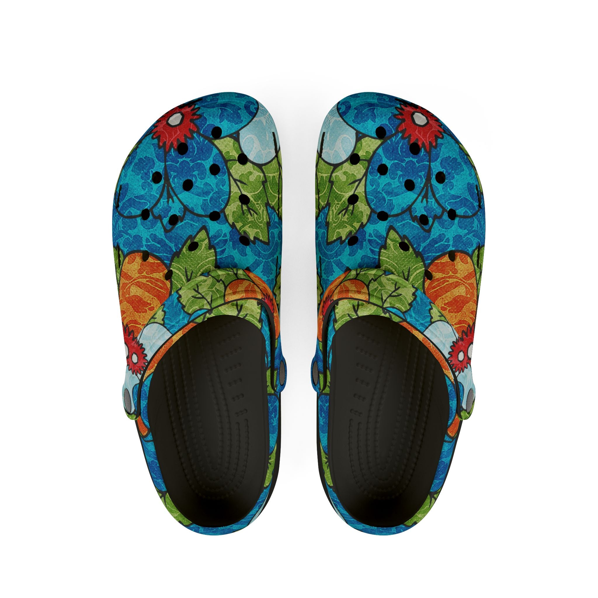 Blue Orange Groovy EVA Foam Rubber Shoes (AOP), Artsulli - Art is Long, Life is Short, Shoes, Size, US 6 (Women's), Color, Black, , , 95755629945773869187