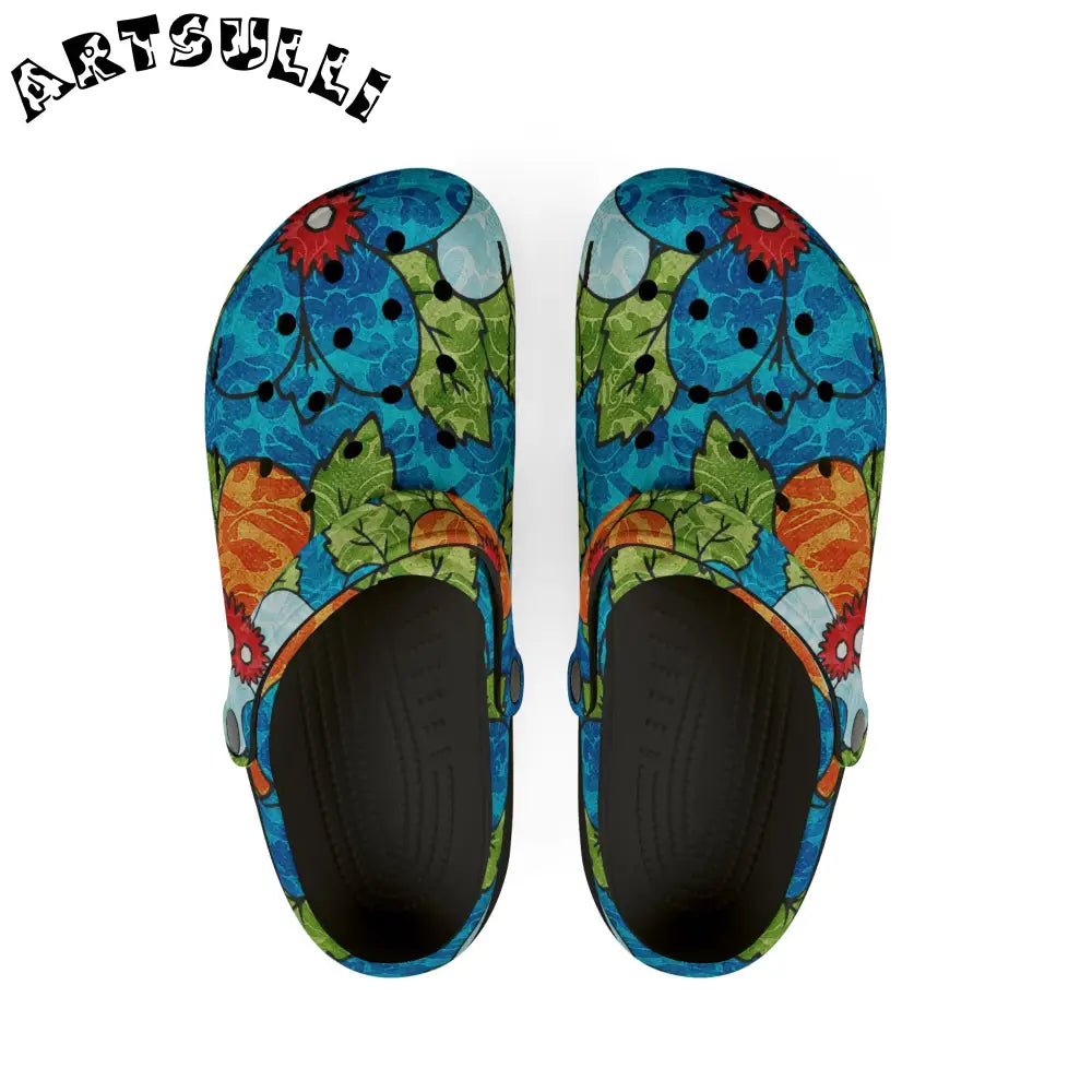 Blue Orange Groovy EVA Foam Rubber Shoes (AOP), Artsulli - Art is Long, Life is Short, Shoes, Size, US 6 (Women's), Color, Black, , , 95755629945773869187