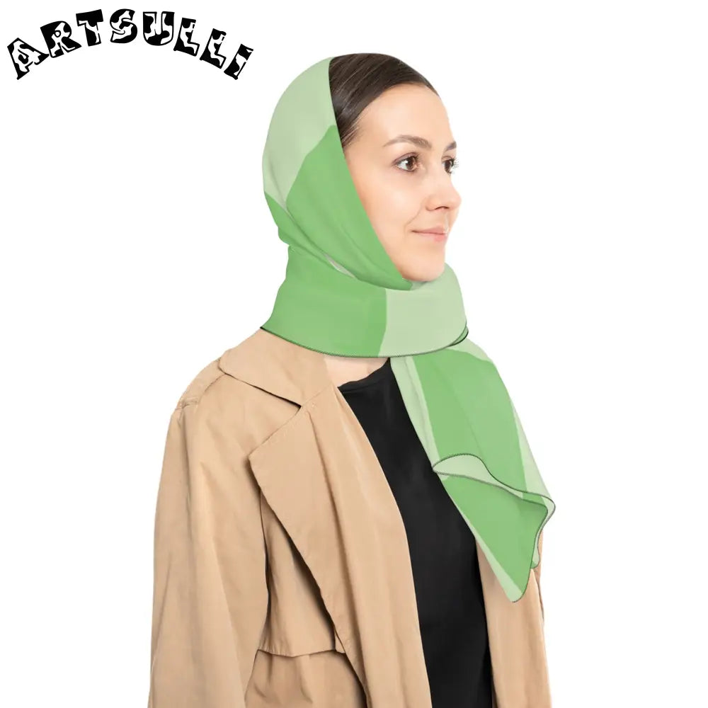 JAKKOUTTHEBXX Checkerboard Green Poly Scarf JAKKOUTTHEBXX Artsulli