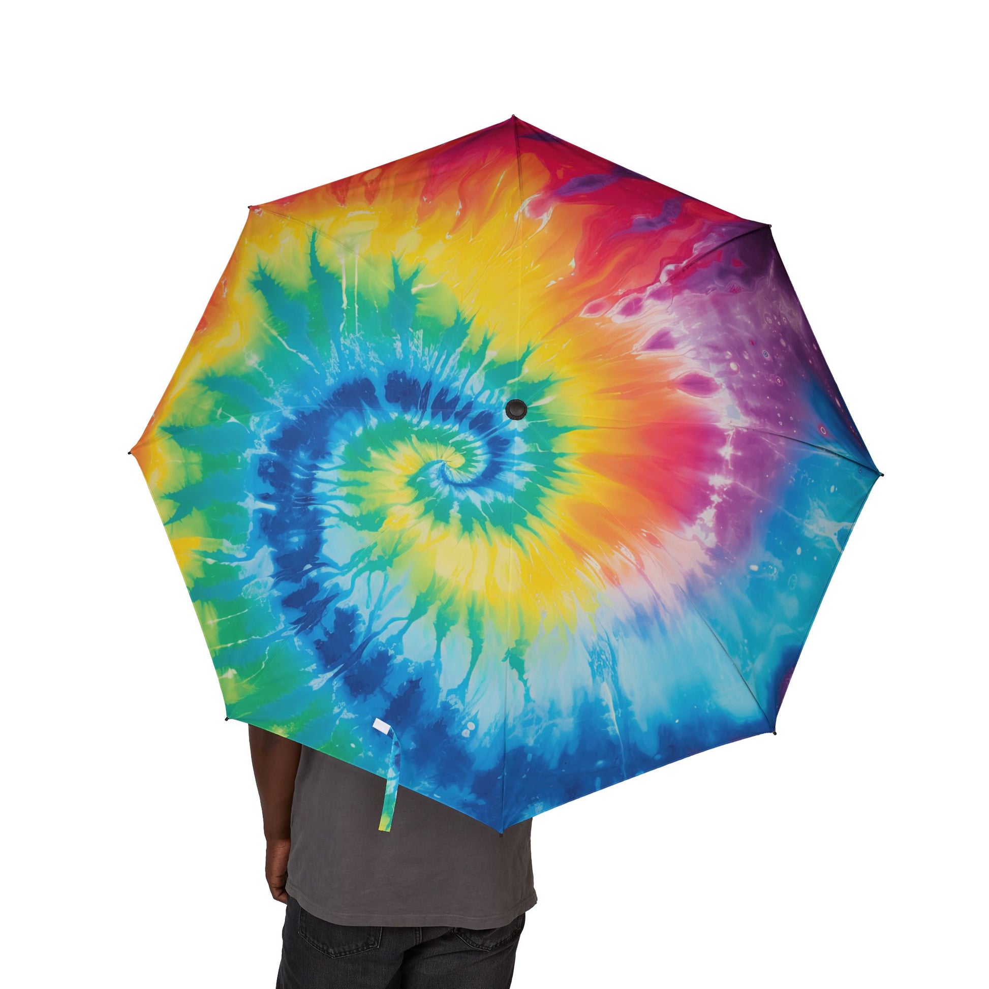 Tie Dye Semi-Automatic Foldable Umbrella, Artsulli - Art is Long, Life is Short, Accessories, , , , , , , 