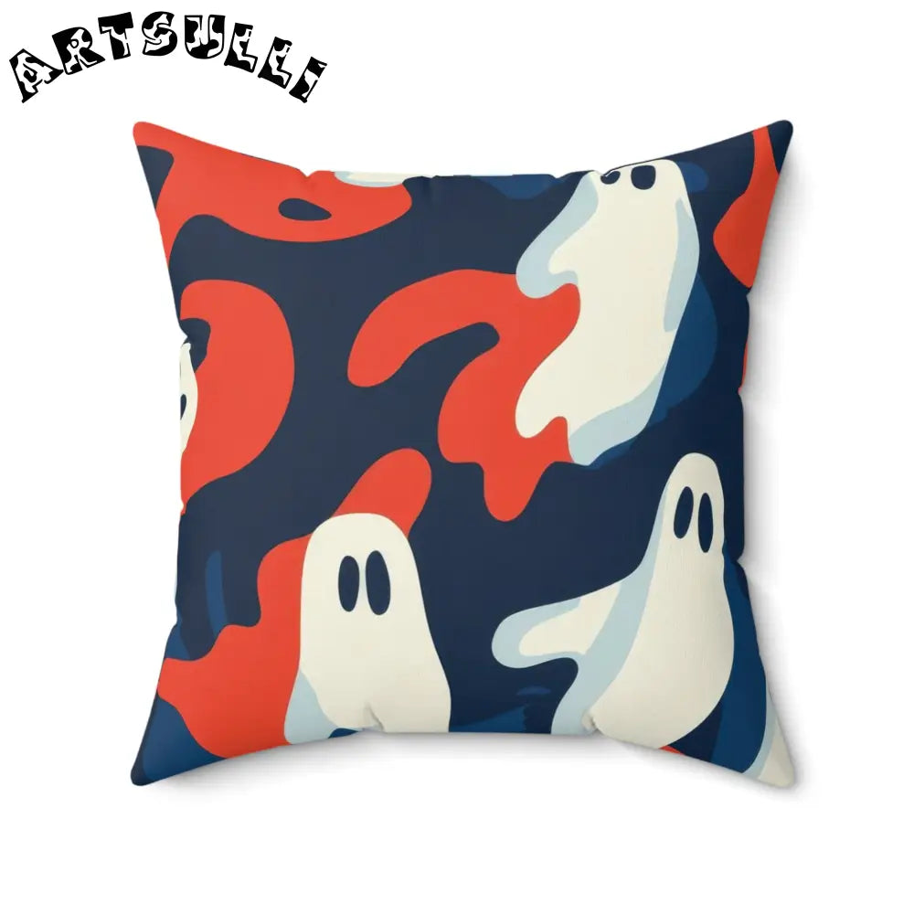 JAKKOUTTHEBXX Camo Ghosts Faux Suede Square Pillow JAKKOUTTHEBXX