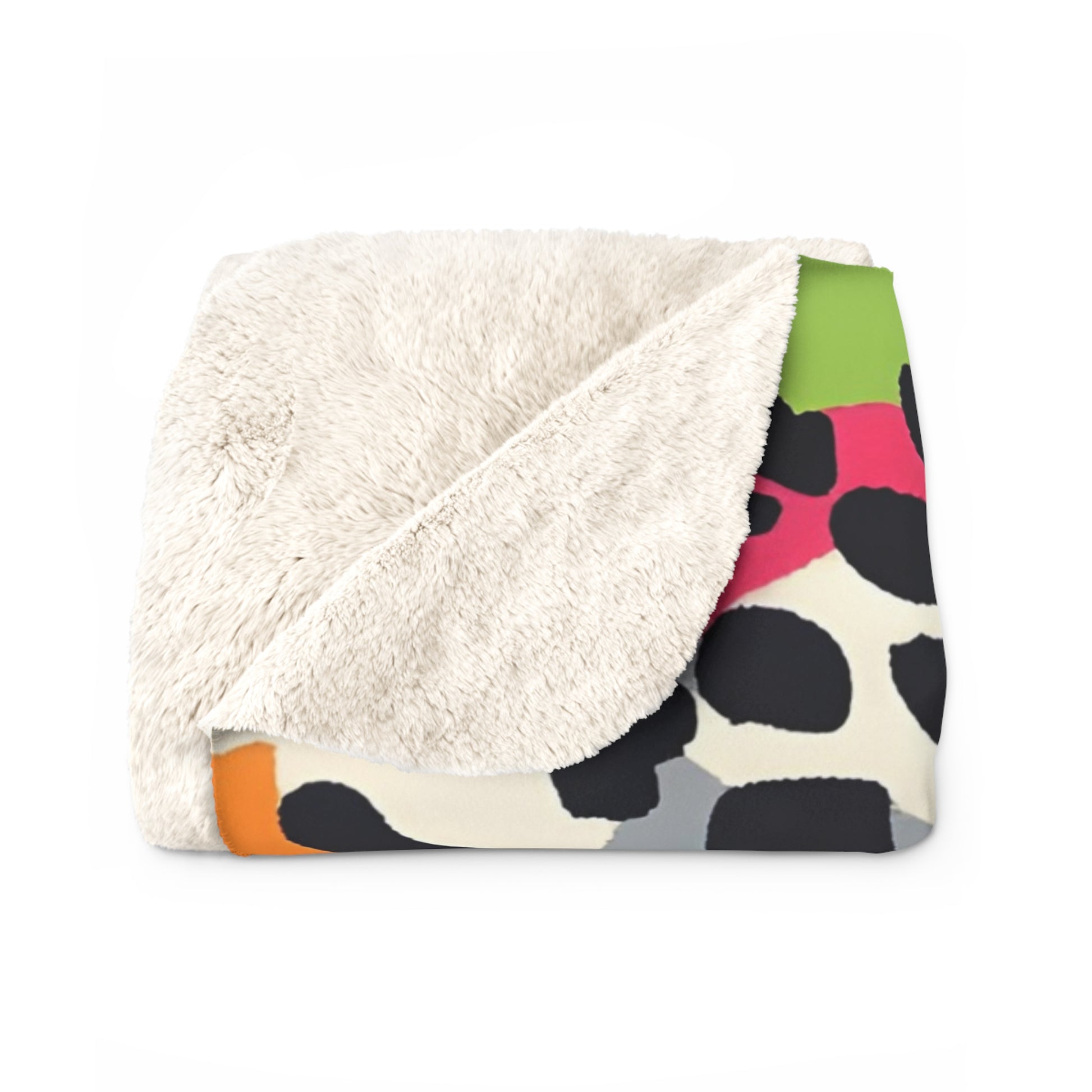 Wild Brush Strokes x Animal Print Multi-Color Sherpa Fleece Blanket, Artsulli - Art is Long, Life is Short, Home Decor, , , , , , , 