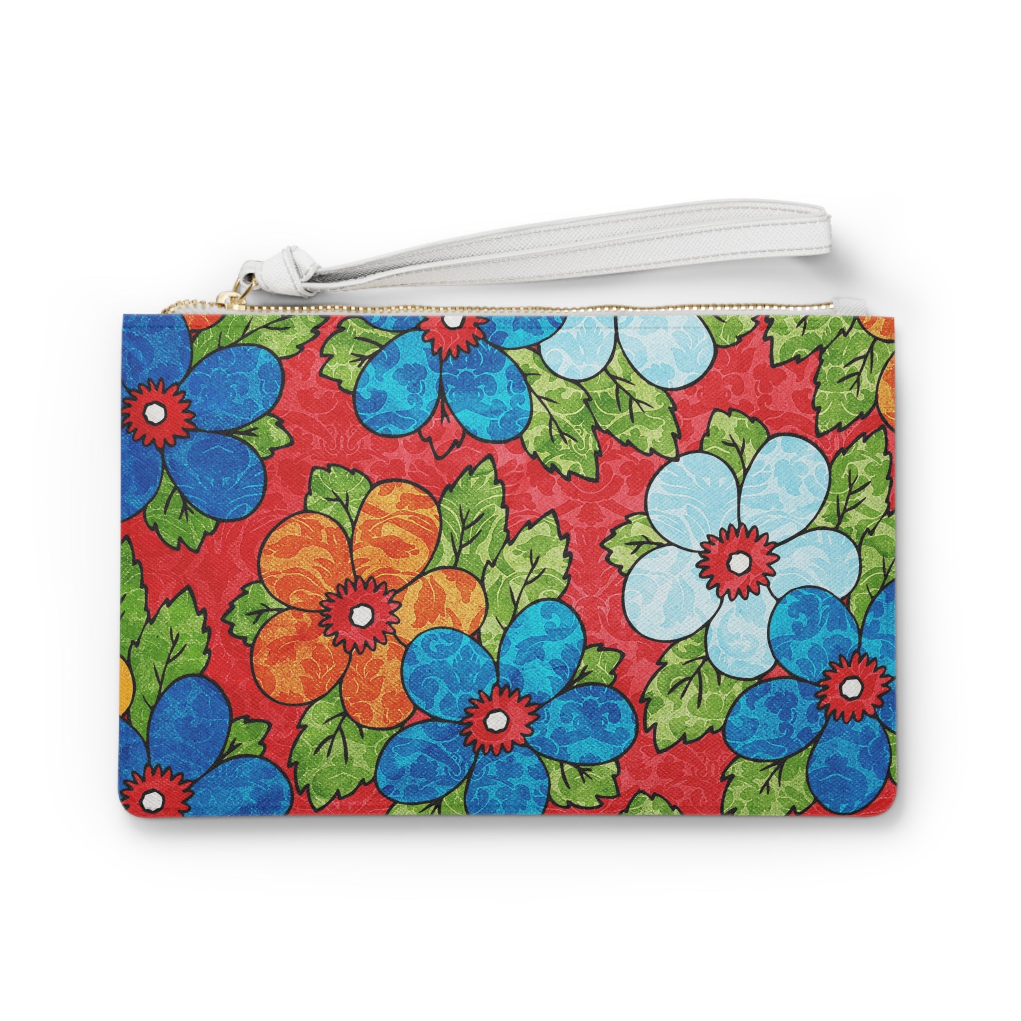 Groovy Red Floral Kl Clutch Bag, Artsulli - Art is Long, Life is Short, Bags, Size, One size, , , , , 28184631049024602608