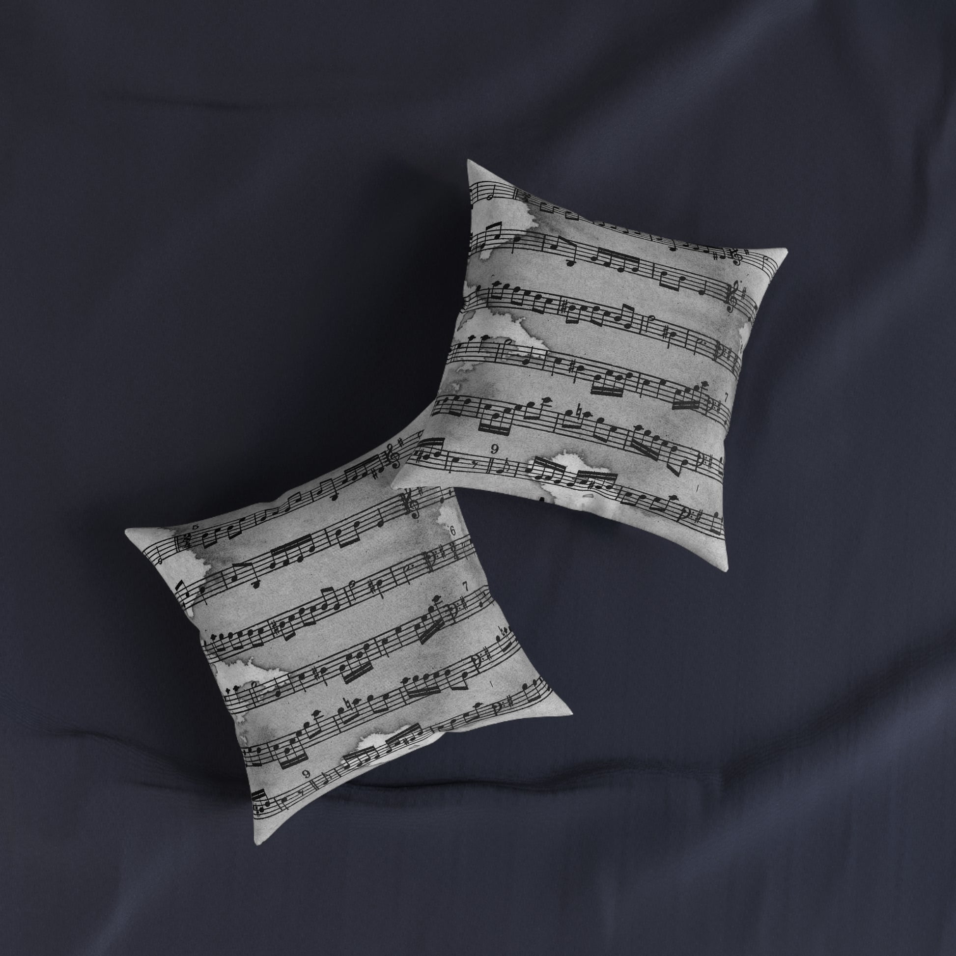 Drip Spill Type Beat Sheet Music Black Square Pillow, Artsulli - Art is Long, Life is Short, Home Decor, , , , , , , 