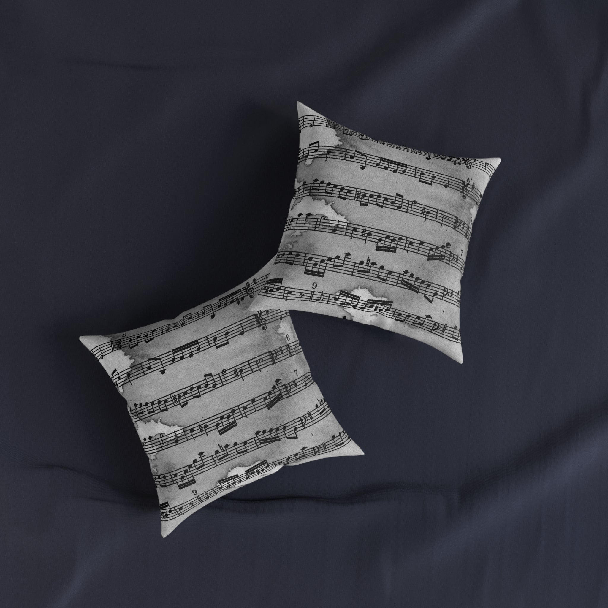 Drip Spill Type Beat Sheet Music Black Square Pillow, Artsulli - Art is Long, Life is Short, Home Decor, , , , , , , 