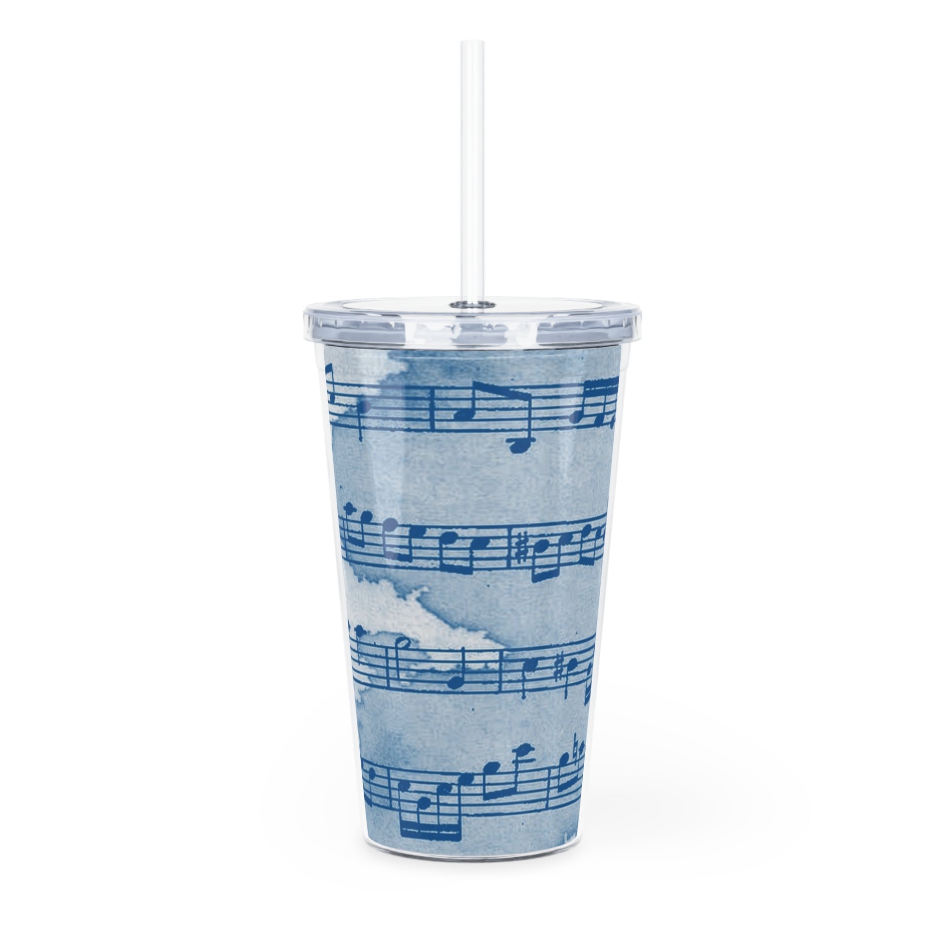 Leaking Manuscript Blue Edition Plastic Tumbler with Straw, Artsulli - Art is Long, Life is Short, Mug, , , , , , , 