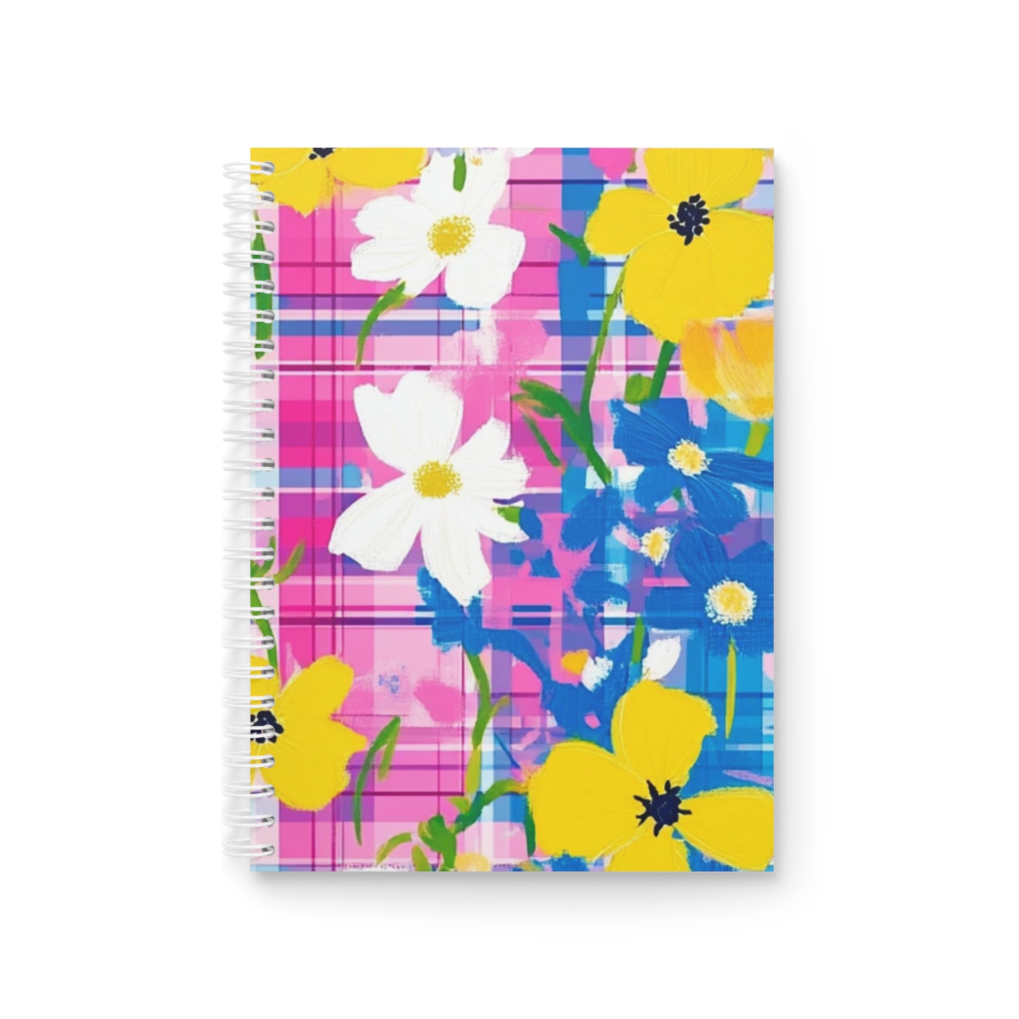 Plaid Garden Pink and Purple Spiral Notebook, Artsulli - Art is Long, Life is Short, Paper products, Size, One Size, , , , , 92313671699214