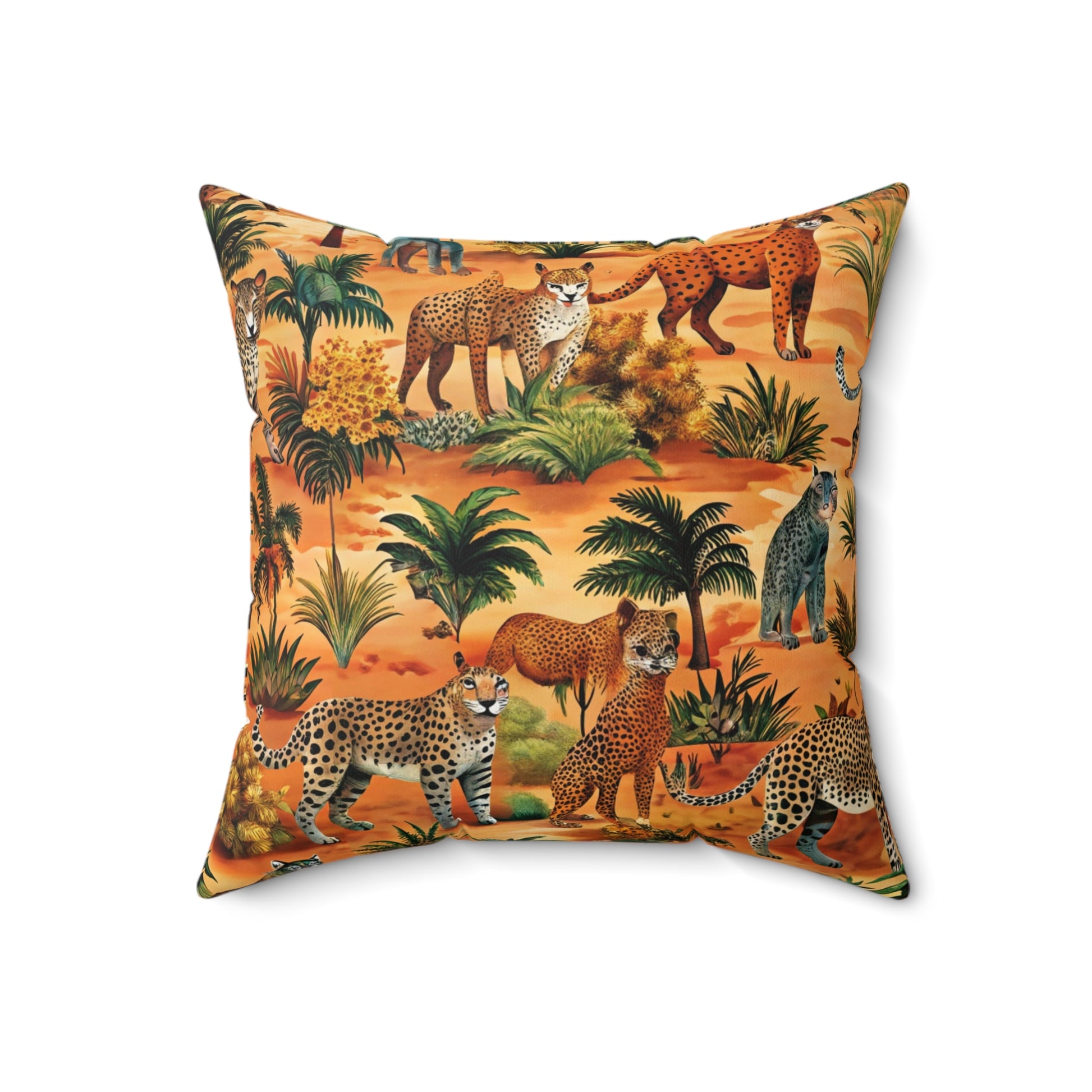 African Savannah Spun Polyester Square Pillow, Artsulli - Art is Long, Life is Short, Home Decor, Size, 18" × 18", , , , , 17036382721467164263