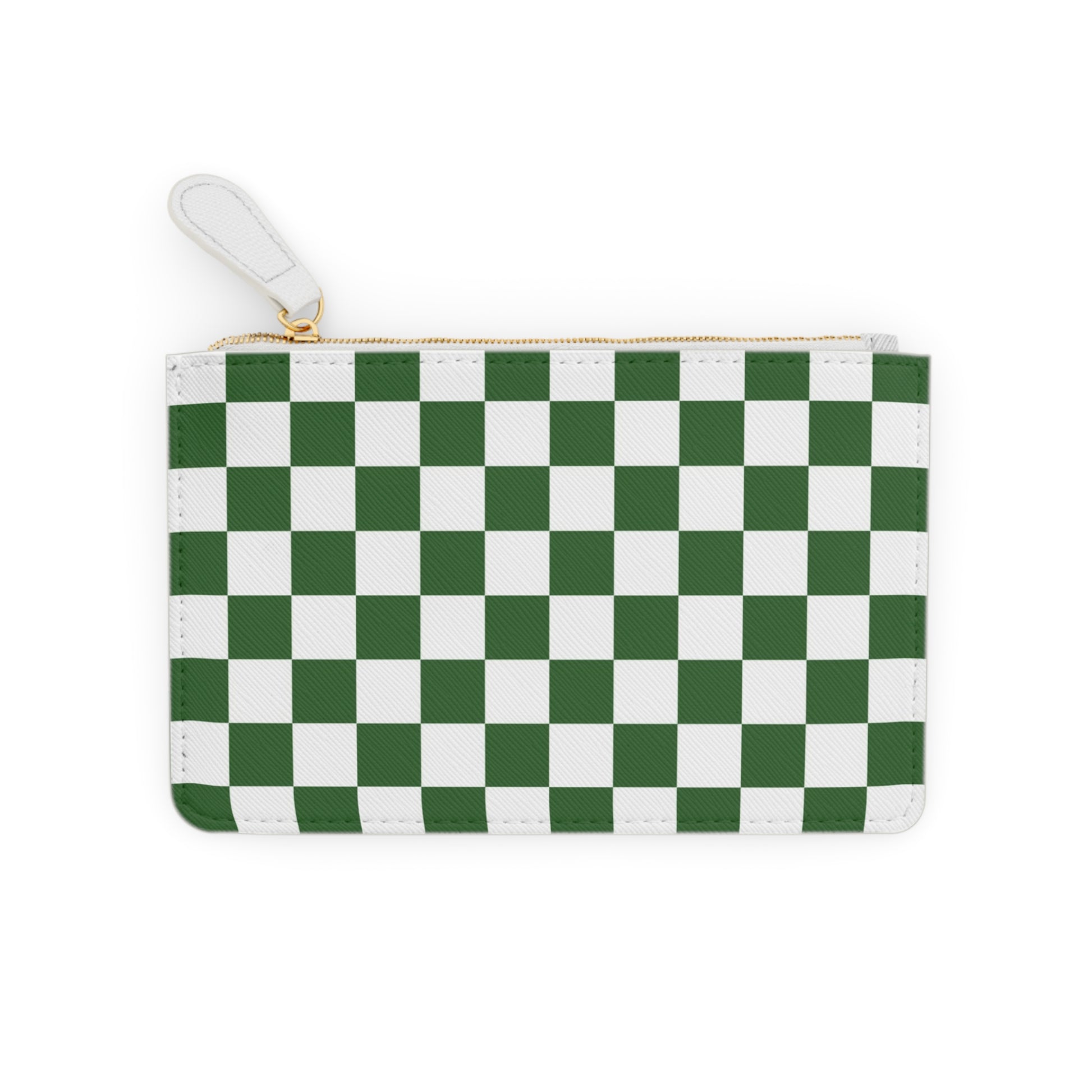 Checkerboard White and Dark Green Mini Clutch Bag, Artsulli - Art is Long, Life is Short, Bags, , , , , , , 