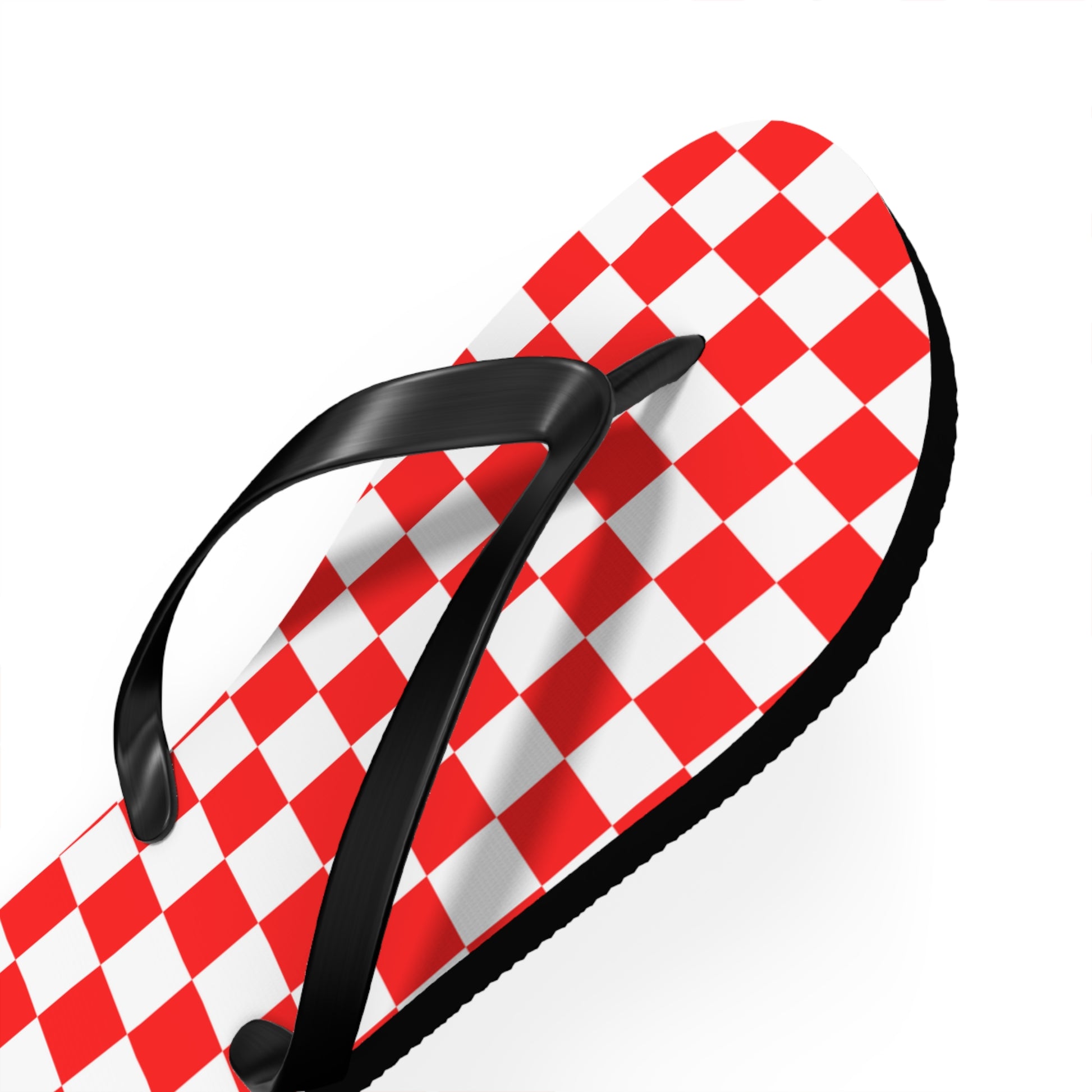 Checkerboard II Red and White Flip Flops, Artsulli - Art is Long, Life is Short, Shoes, , , , , , , 