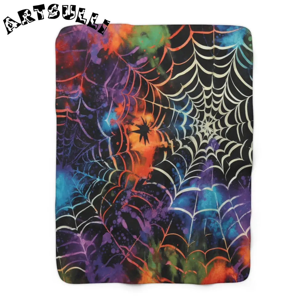 JAKKOUTTHEBXX Colorful Spider Web Sherpa Fleece Blanket 2025