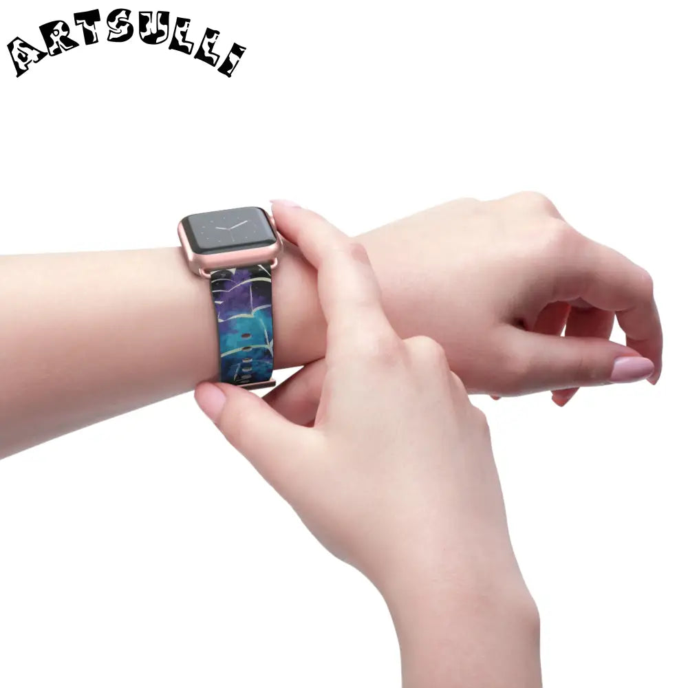 JAKKOUTTHEBXX Colorful Spider Web Faux Leather Watch Band 2025