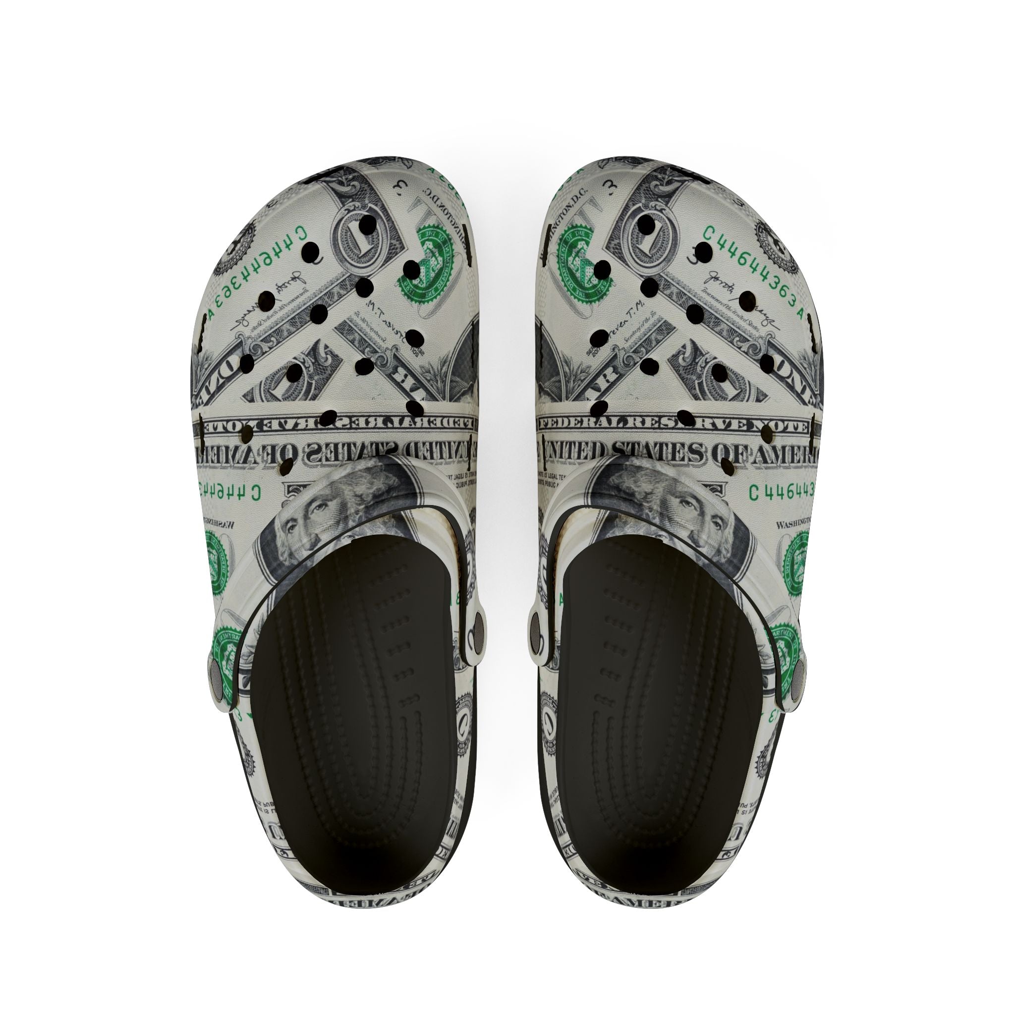Money Collage EVA Foam Rubber Shoes (AOP), Artsulli - Art is Long, Life is Short, Shoes, Size, US 6 (Women's), Color, Black, , , 82786153855454