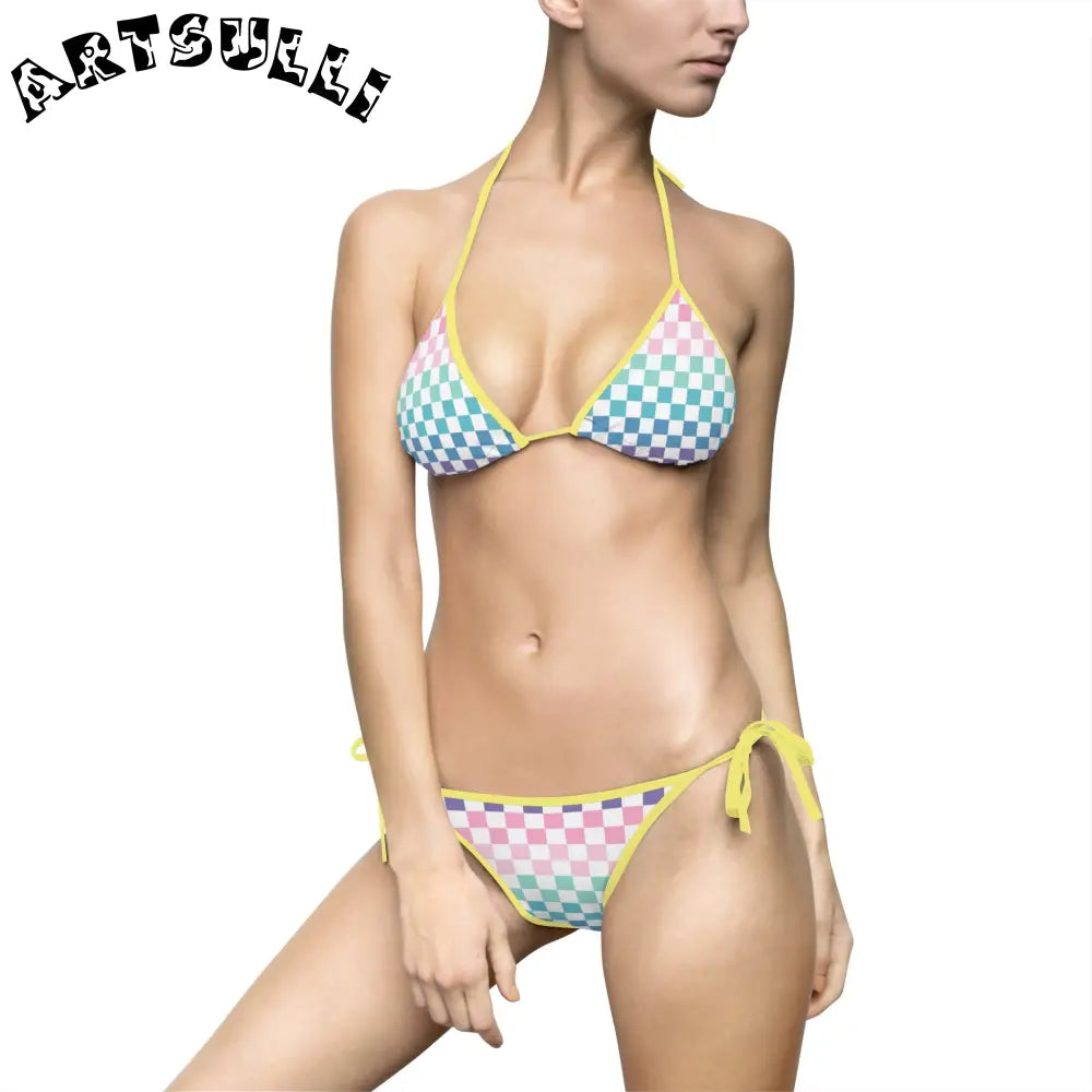 JAKKOUTTHEBXX Vaporwave Rainbow Checkerboard Multi-Color Women’s
