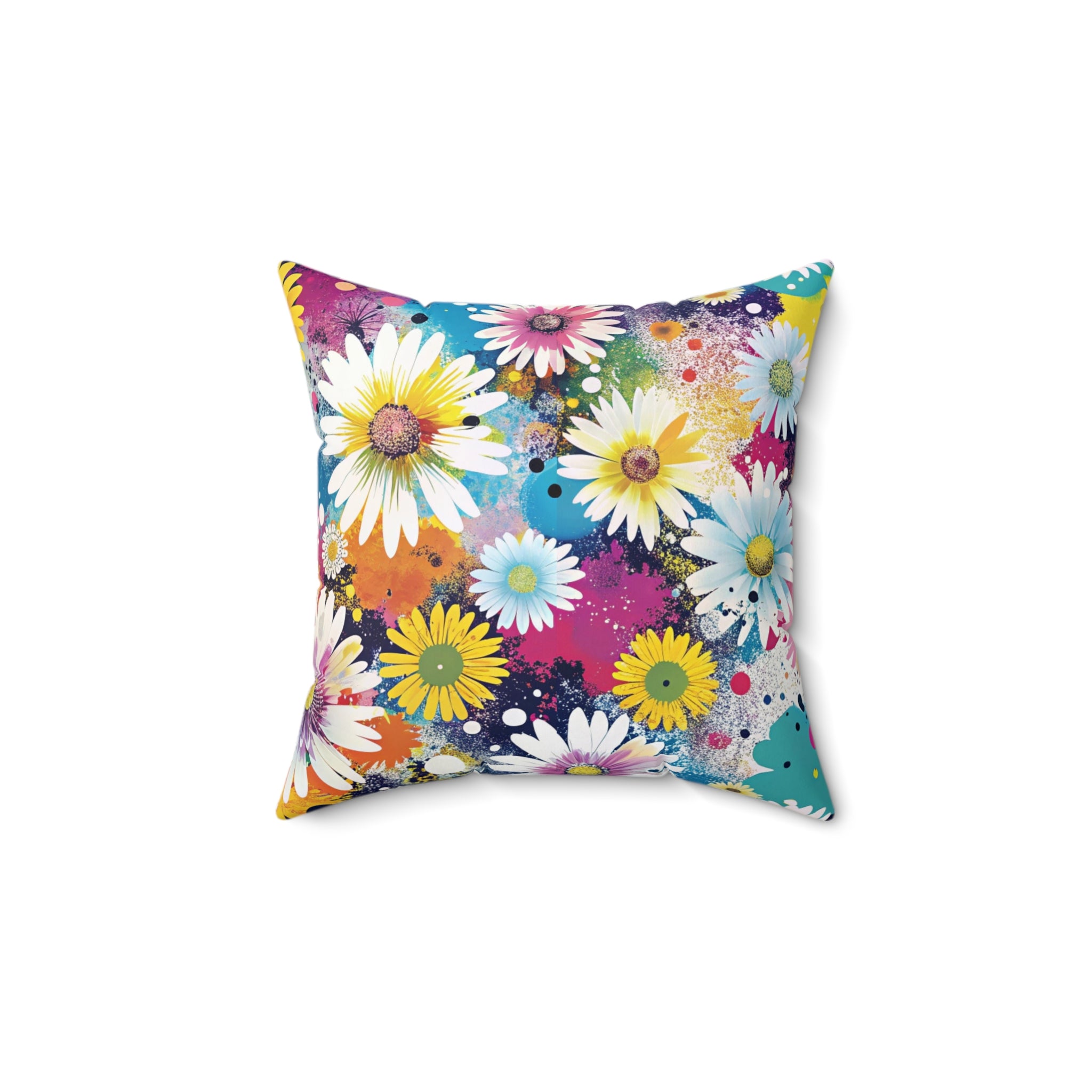 Magical Flower Explosion II Multi-Color Spun Polyester Square Pillow, Artsulli - Art is Long, Life is Short, Home Decor, Size, 14" × 14", , , , , 22624048494734184402