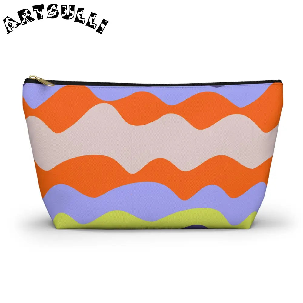 JAKKOUTTHEBXX Waves II Red and Blue Accessory Pouch w T-bottom