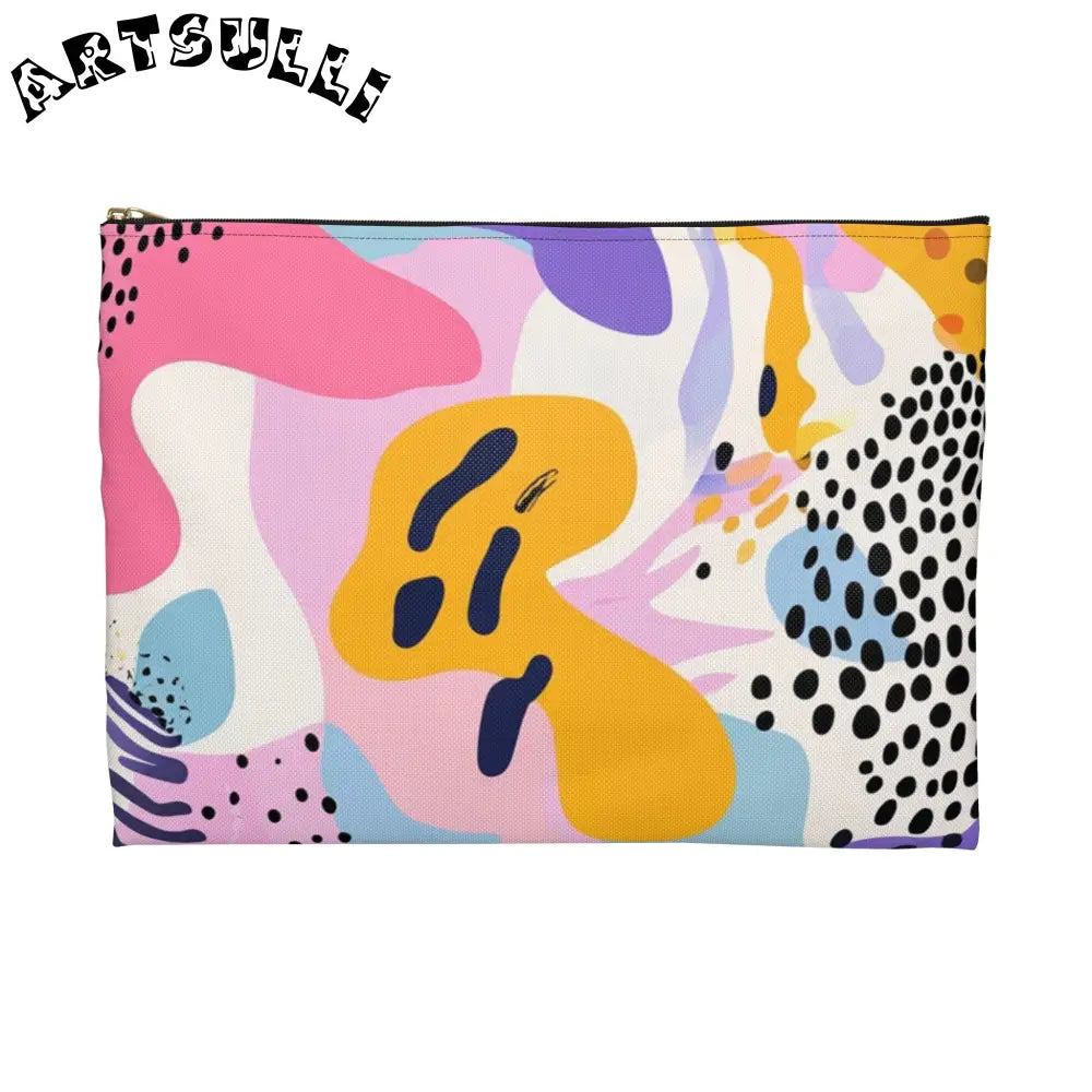 JAKKOUTTHEBXX Colorful Abstract Dots and Shapes II Accessory Pouch
