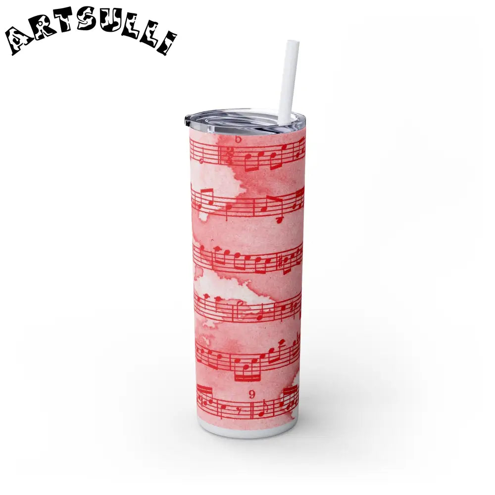 JAKKOUTTHEBXX Pink Musical Note Maars Skinny Tumbler 2025