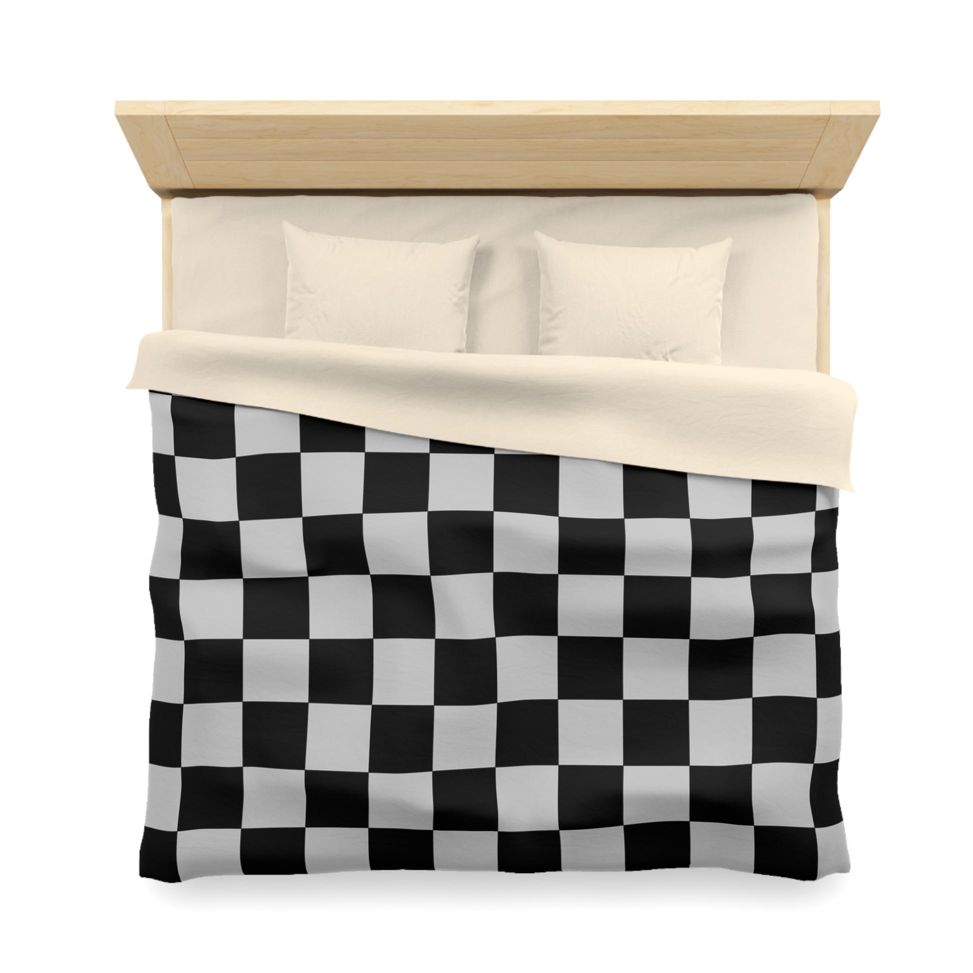 Checkerboard Dada Black and Light Gray Microfiber Duvet Cover, Artsulli - Art is Long, Life is Short, Home Decor, , , , , , , 