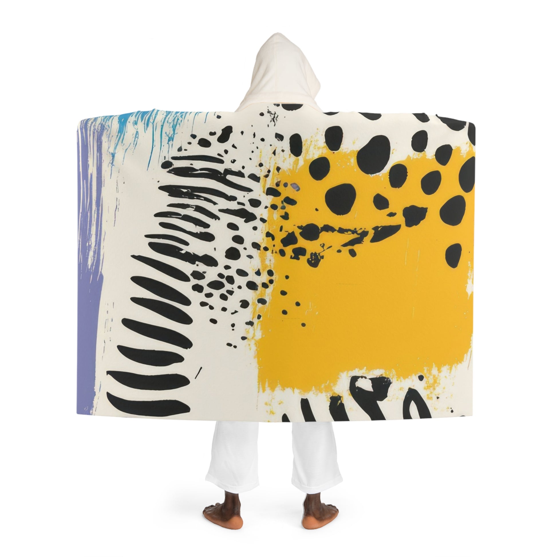 Rae Zebra Rhapsody Hooded Sherpa Fleece Blanket, Artsulli - Art is Long, Life is Short, All Over Prints, , , , , , , 