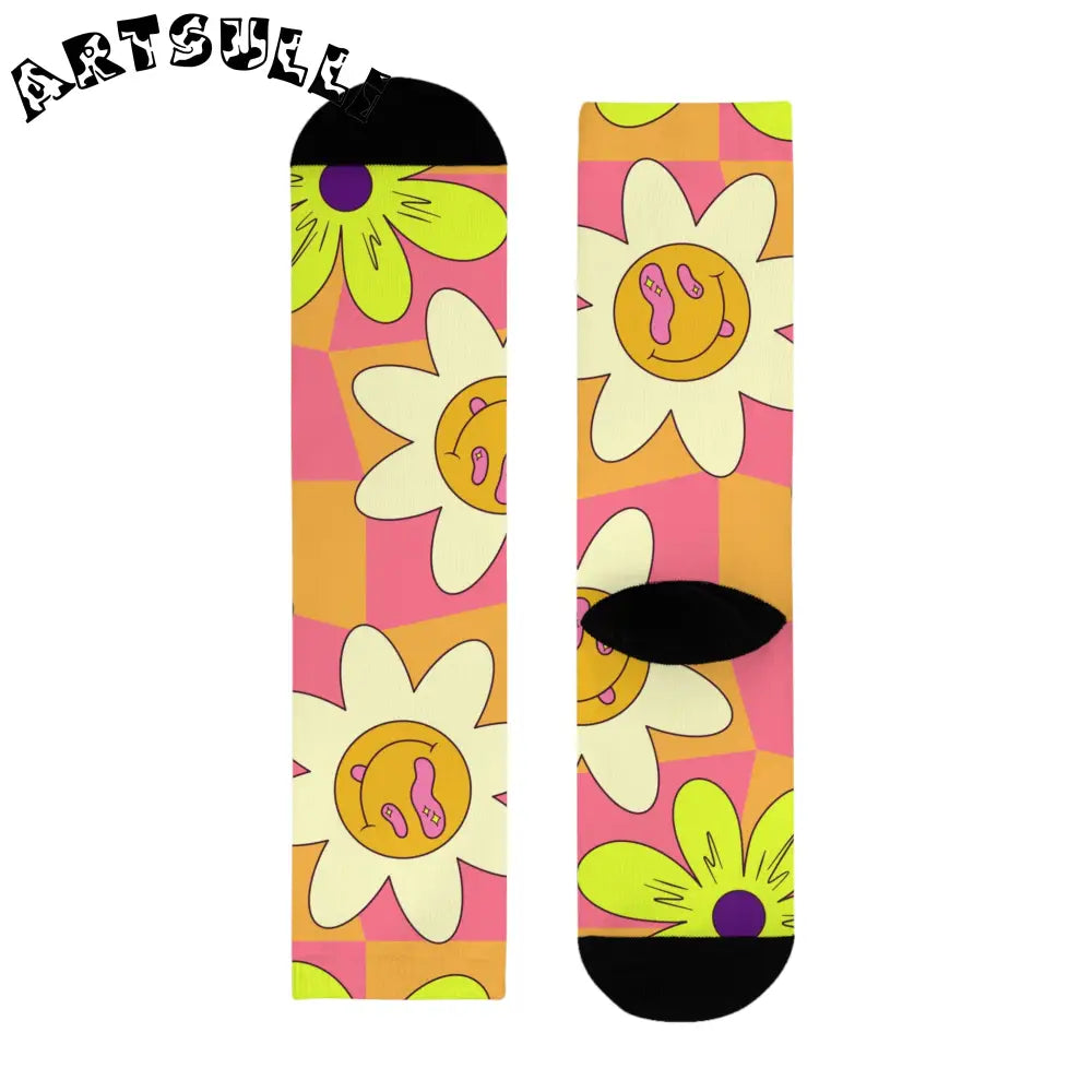 JAKKOUTTHEBXX Trippy Sour Face Rave Sublimation Crew Socks (EU)