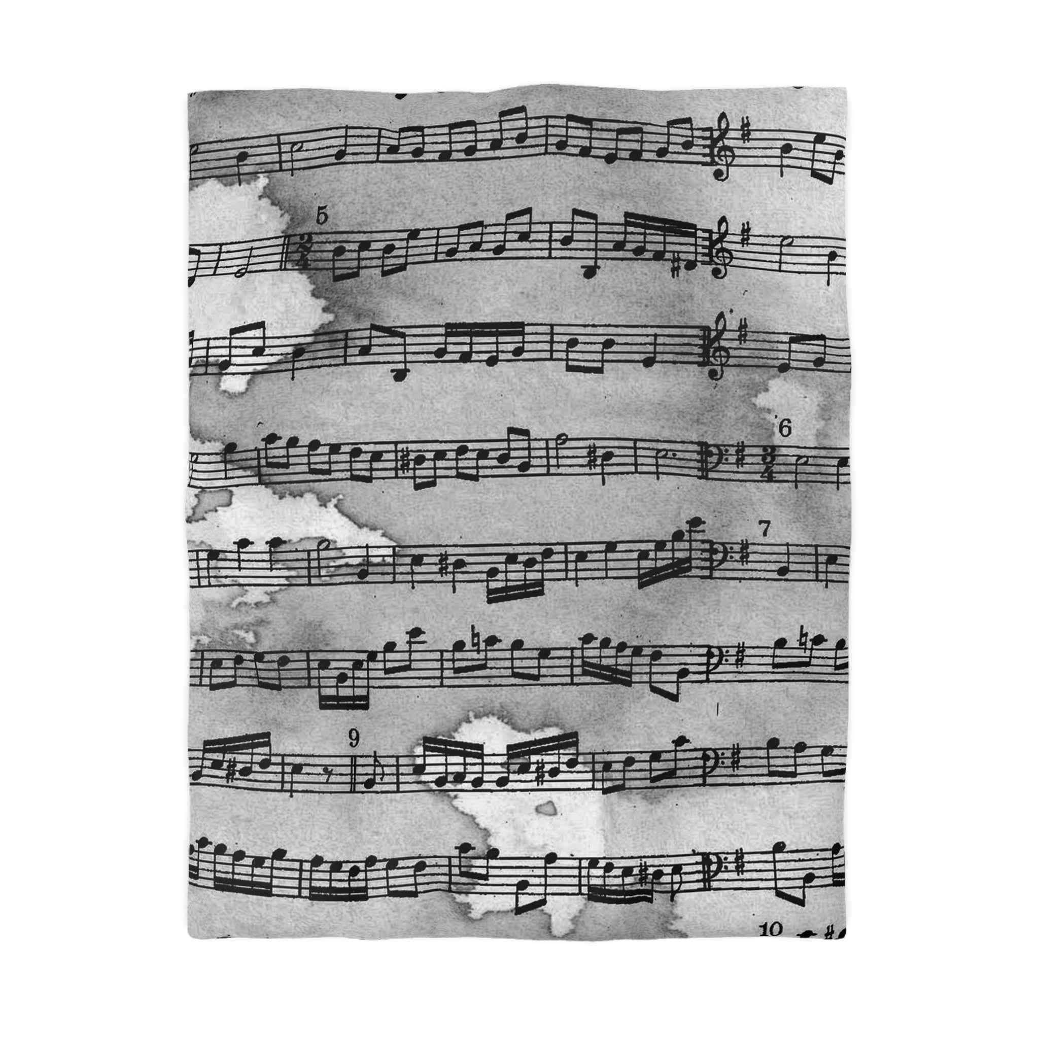 Drip Spill Type Beat Sheet Music Black Microfiber Duvet Cover, Artsulli - Art is Long, Life is Short, Home Decor, Size, Twin, Color, White, , , 22291100381439677543