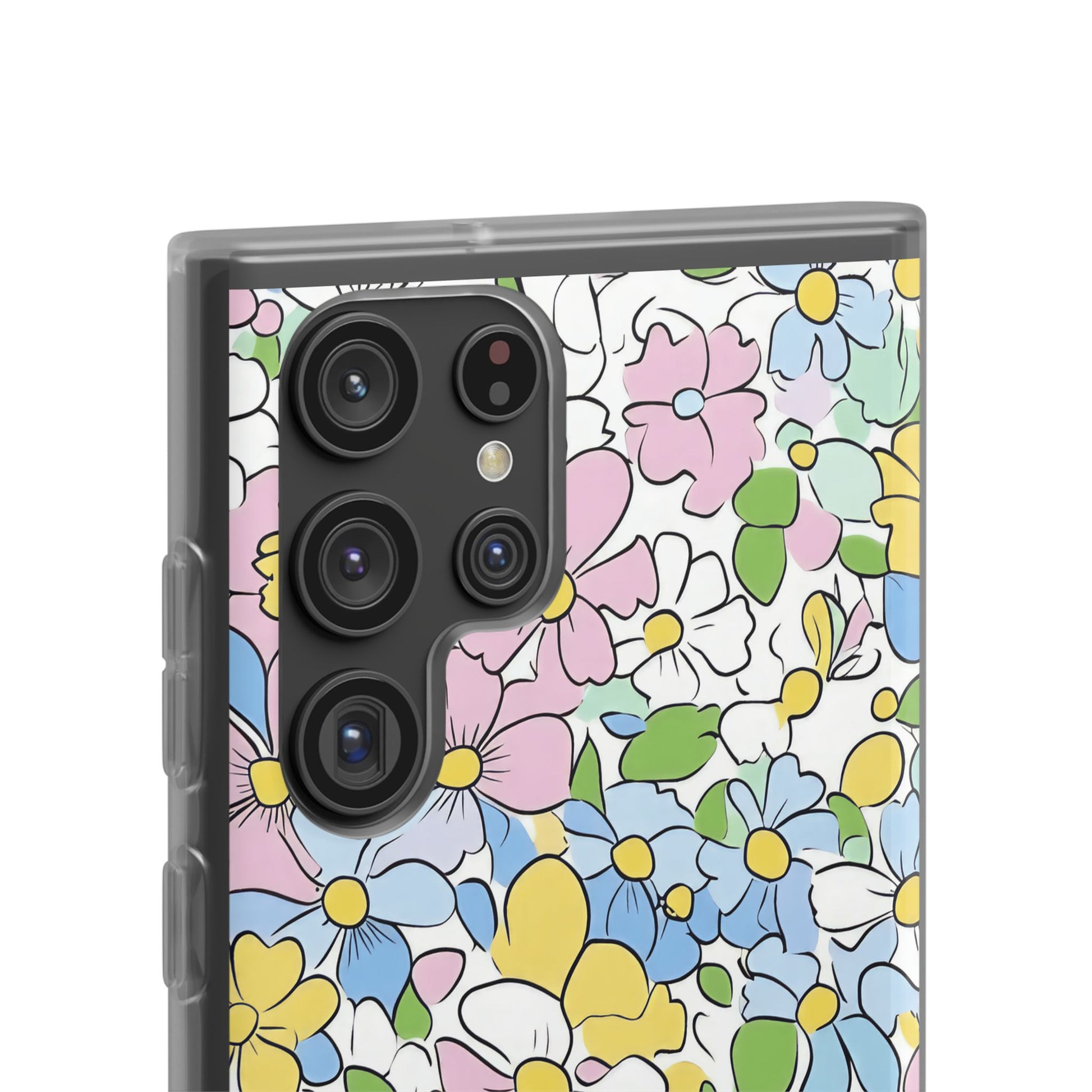 Colorful Floral Clear Flexi Case, Artsulli - Art is Long, Life is Short, Phone Case, , , , , , , 