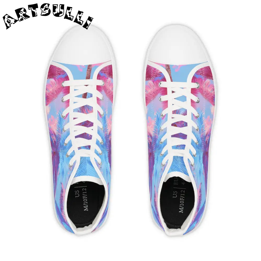 JAKKOUTTHEBXX Ethereal Pastel Palms II Blue and Pink Men’s High Top
