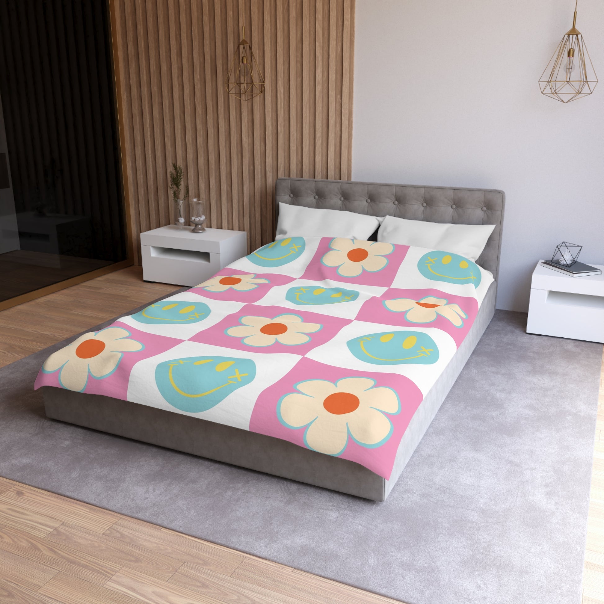Madotsukis Grin Bloom Microfiber Duvet Cover, Artsulli - Art is Long, Life is Short, Home Decor, , , , , , , 