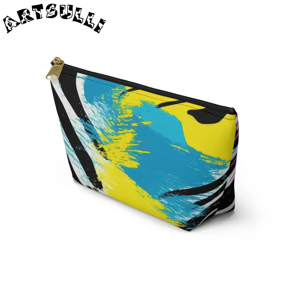 Zebra Stripes x Leapord Print x Paint Splatter Multi-Color Accessory Pouch w T-bottom, Artsulli - Art is Long, Life is Short, Bags, , , , , , , 