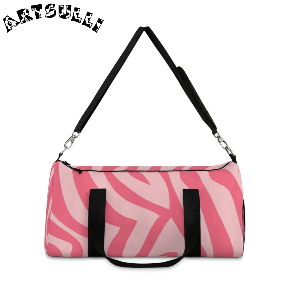 JAKKOUTTHEBXX Pink Zebra Print Duffel Bags 2025