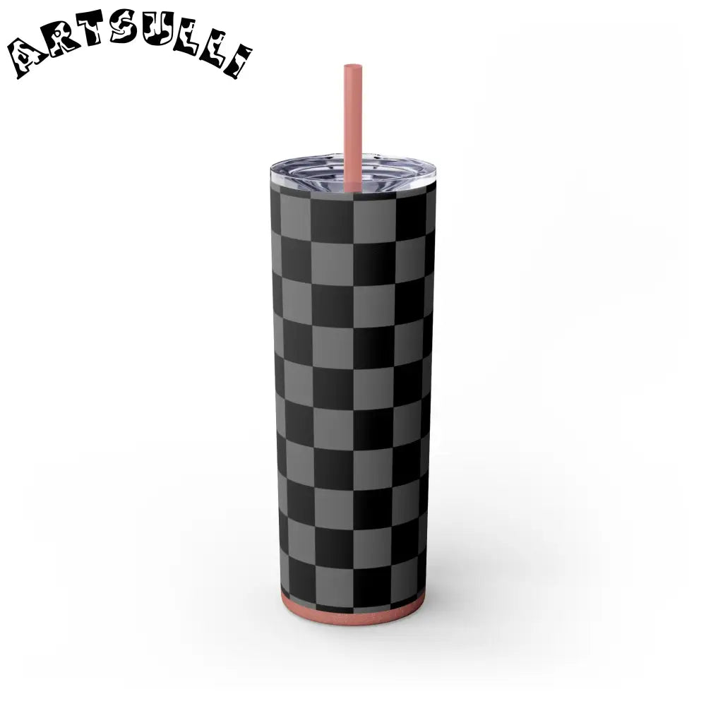 8K Void Surfer Skinny Tumbler with Straw, 20oz, Artsulli - Art is Long, Life is Short, Mug, Finish, Glossy, Color, Glitter Dusty Rose, Size, 20oz, 34191257771459426847
