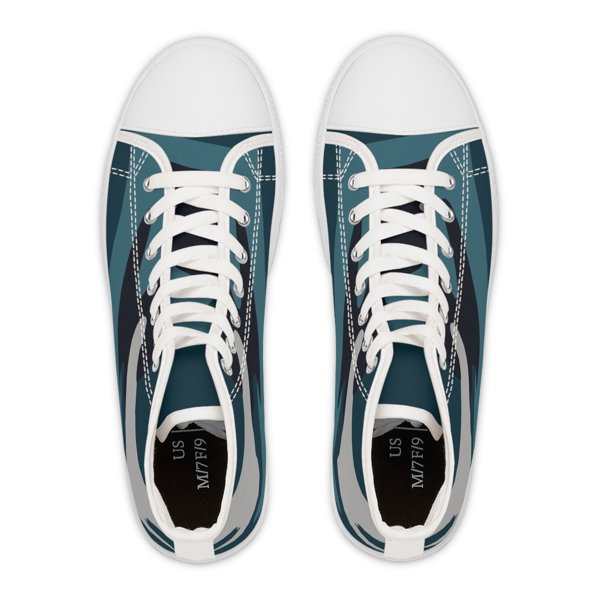 Blue Camouflage Women's High Top Sneakers, Artsulli - Art is Long, Life is Short, Shoes, , , , , , , 