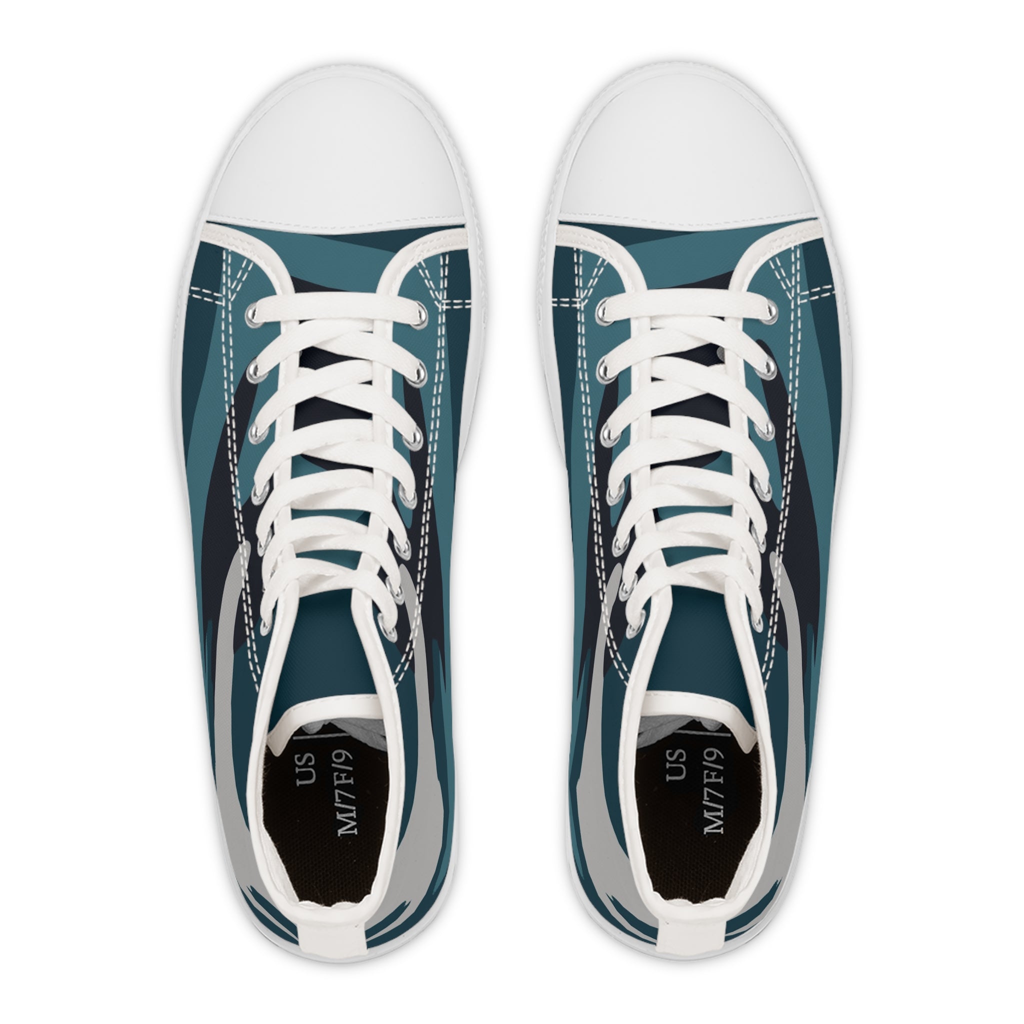 Blue Camouflage Women's High Top Sneakers, Artsulli - Art is Long, Life is Short, Shoes, , , , , , , 