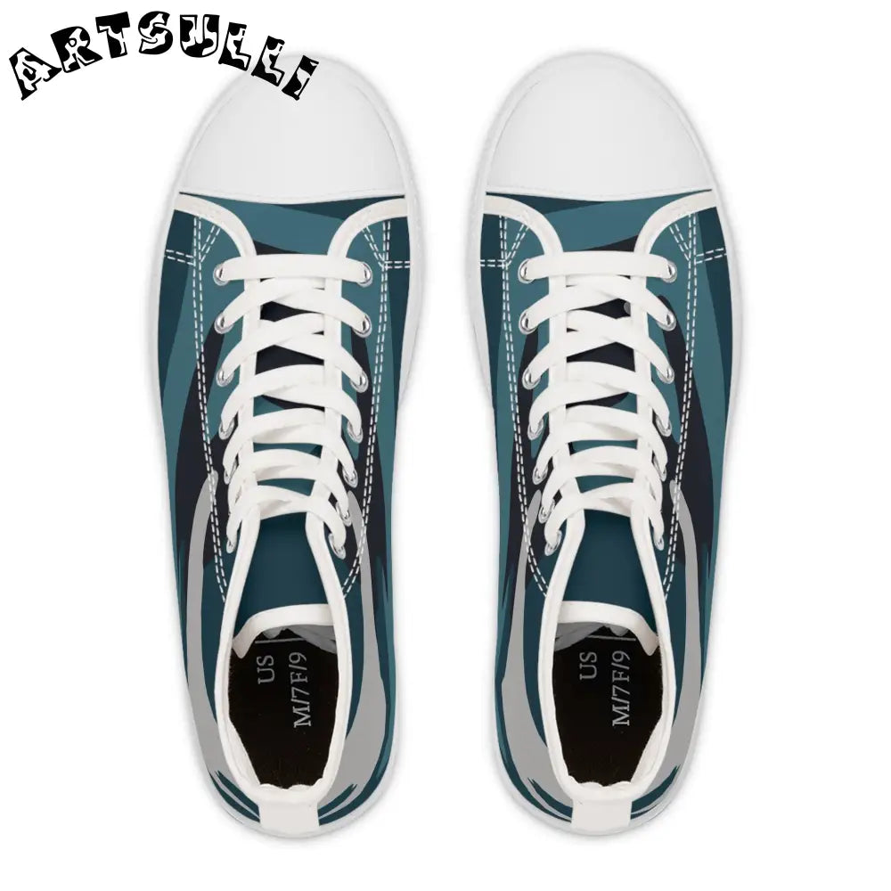 JAKKOUTTHEBXX Blue Camouflage Women’s High Top Sneakers
