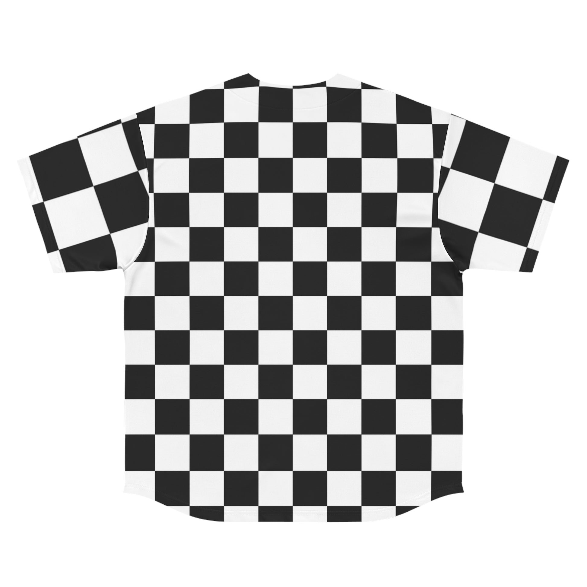 Checkerboard White and Black Men's Baseball Jersey (AOP), Artsulli - Art is Long, Life is Short, All Over Prints, , , , , , , 