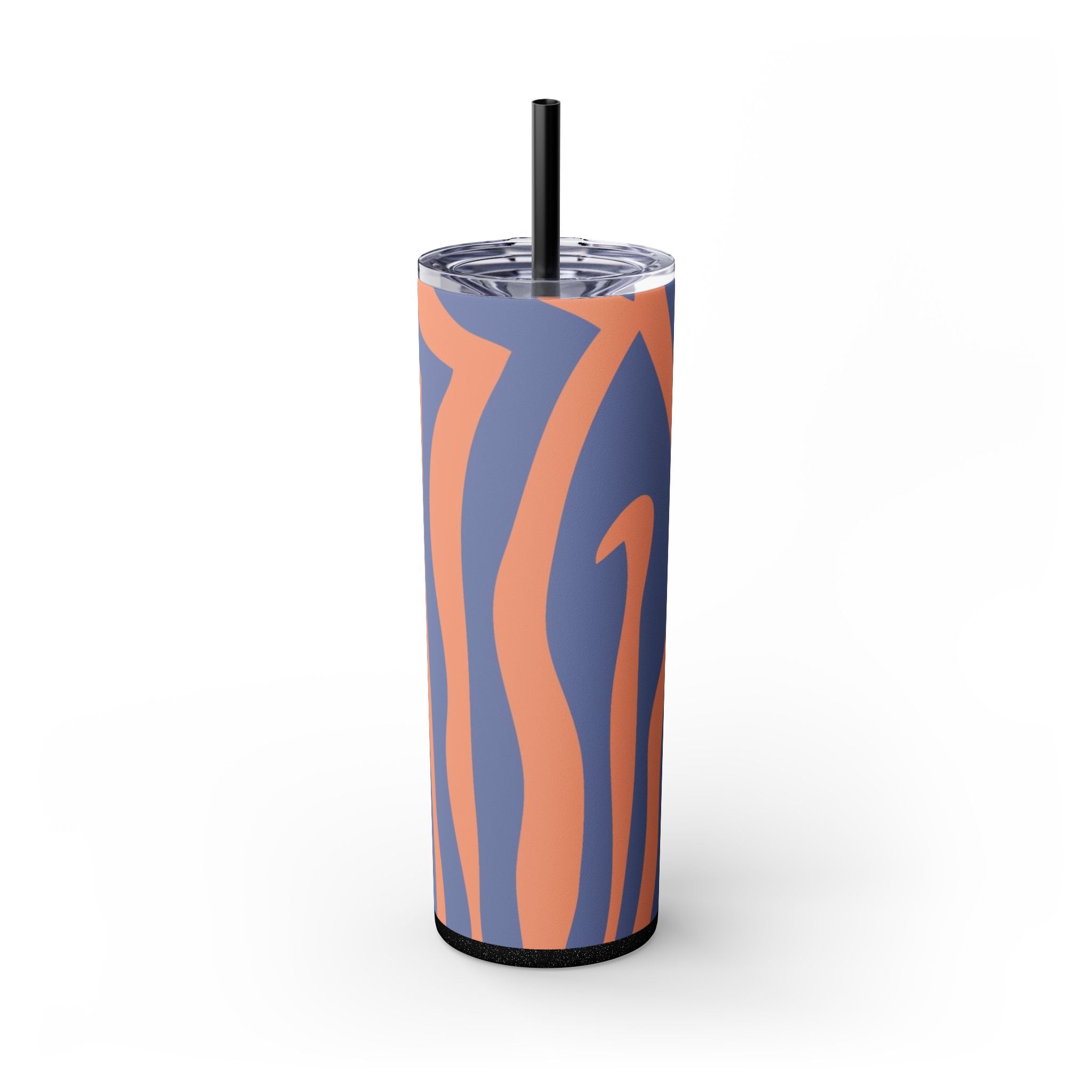 Melting Zebra Stripes Skinny Tumbler with Straw, 20oz, Artsulli - Art is Long, Life is Short, Mug, Finish, Glossy, Color, Glitter Black, Size, 20oz, 72769638364577