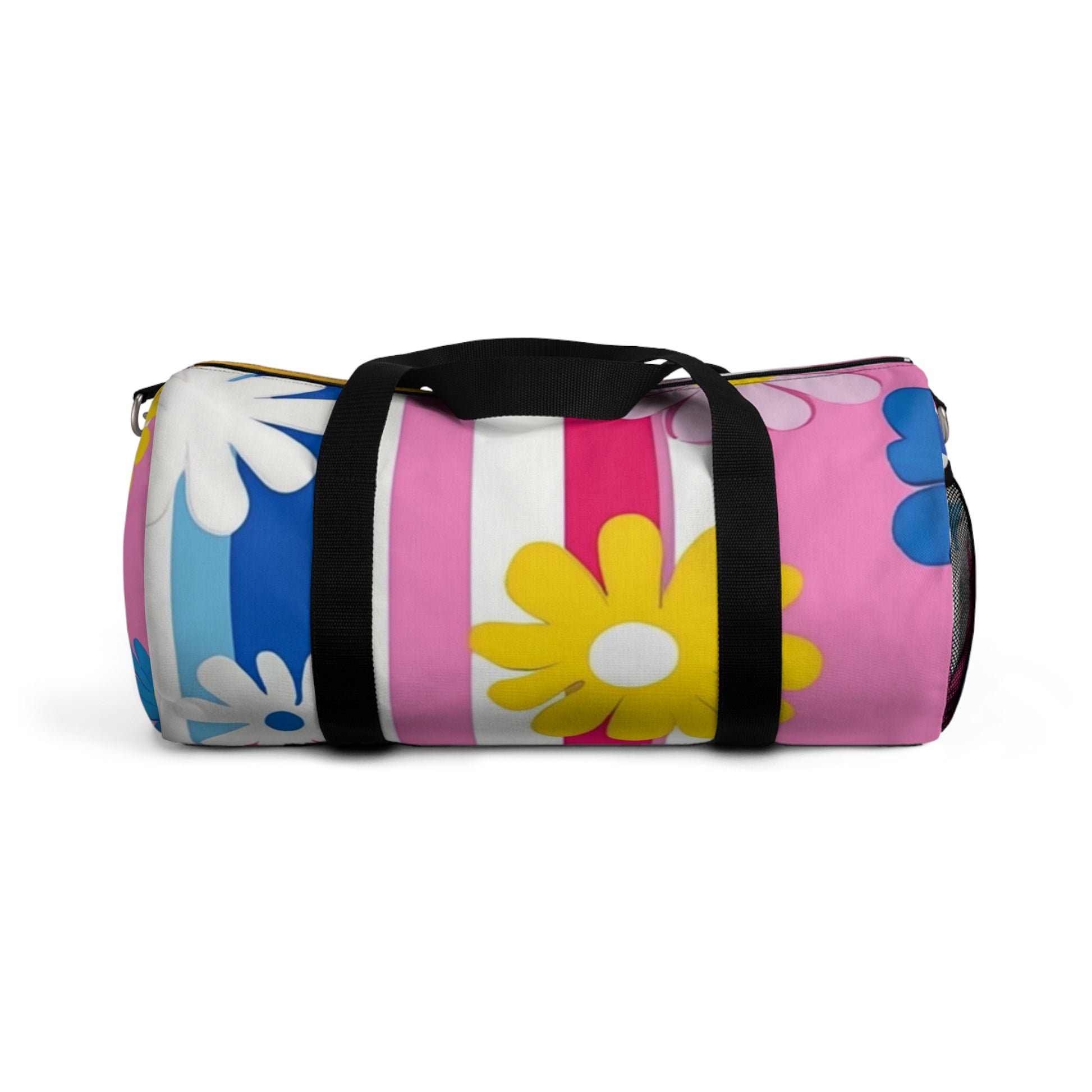 Flowers x Stripes Multi-Color Duffel Bag, Artsulli - Art is Long, Life is Short, Bags, Size, Small, , , , , 55678675224625