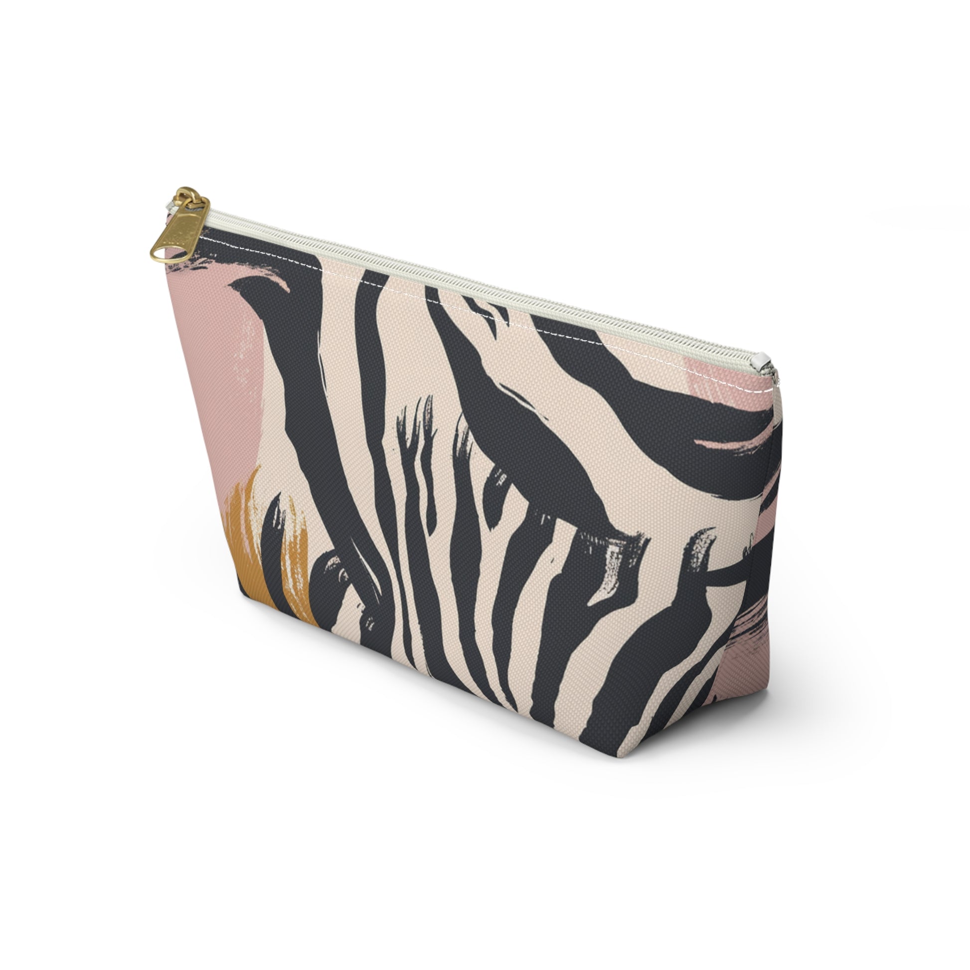 Zebra Brush Strokes Accessory Pouch w T-bottom, Artsulli - Art is Long, Life is Short, Bags, , , , , , , 