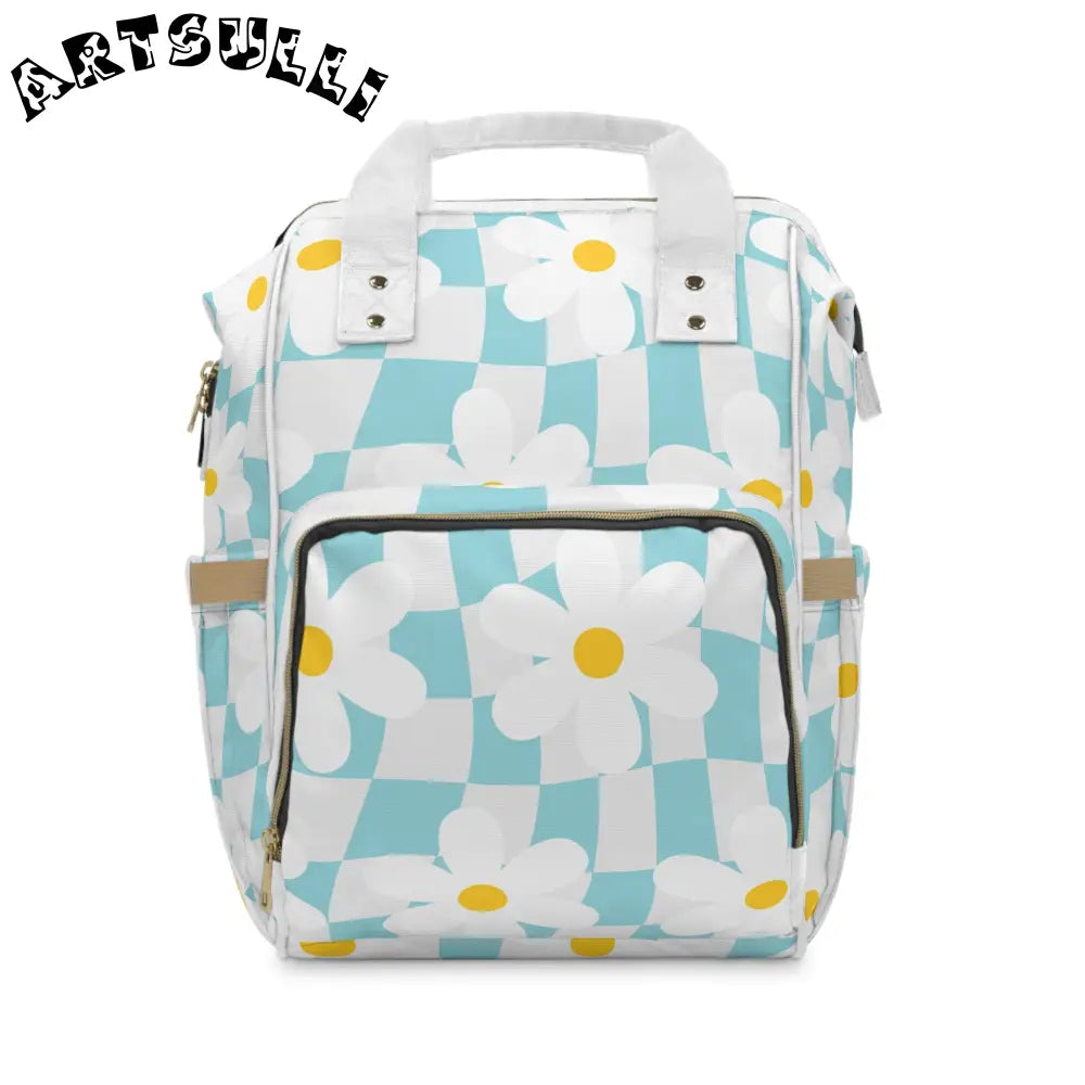 JAKKOUTTHEBXX Trippy Check Garden Multifunctional Diaper Backpack