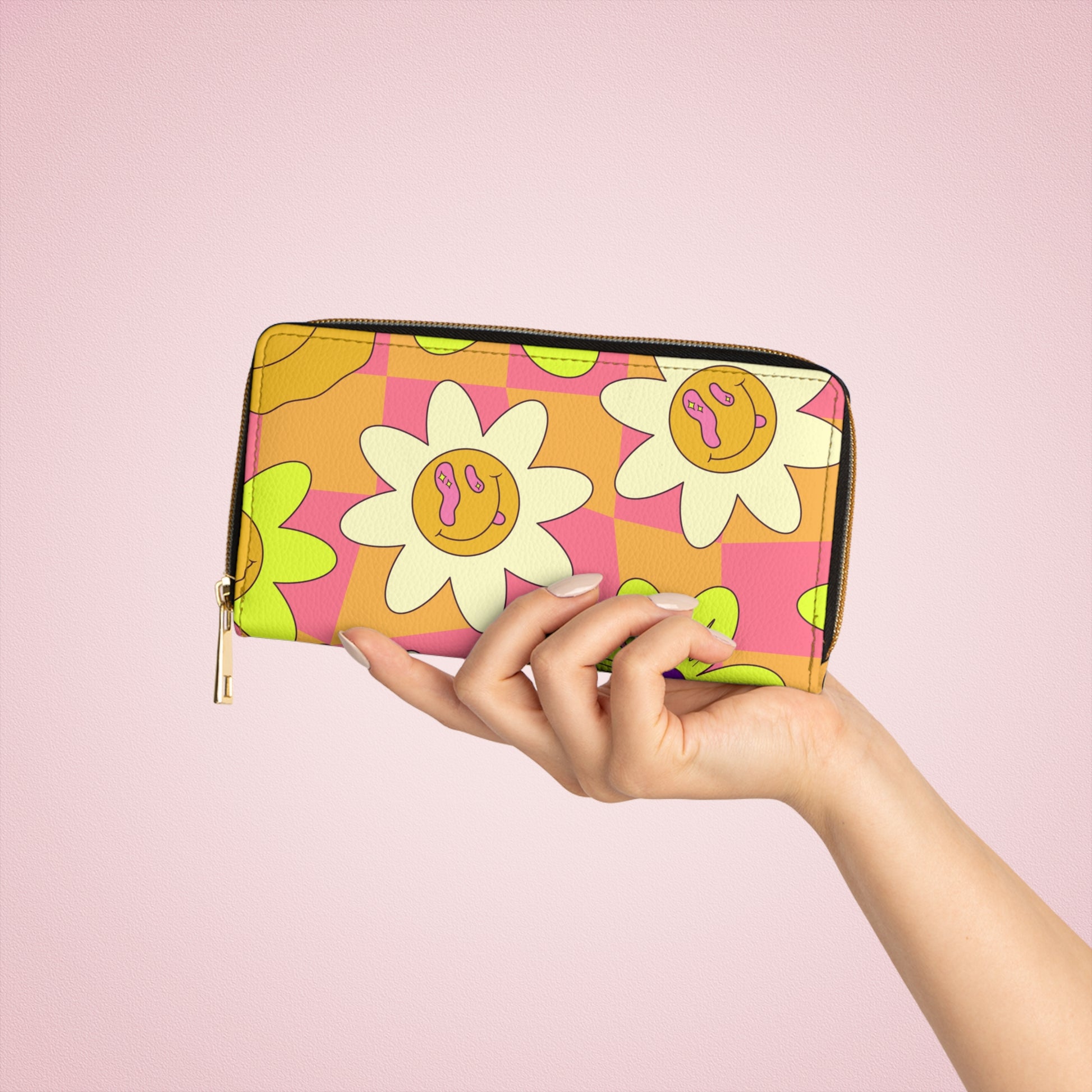 Trippy Sour Face Rave Zipper Wallet, Artsulli - Art is Long, Life is Short, Accessories, , , , , , , 