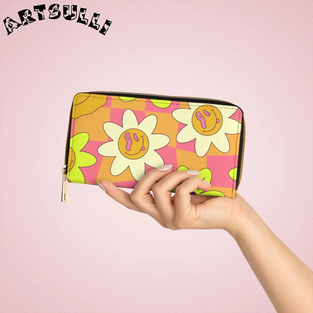 JAKKOUTTHEBXX Trippy Sour Face Rave Zipper Wallet JAKKOUTTHEBXX